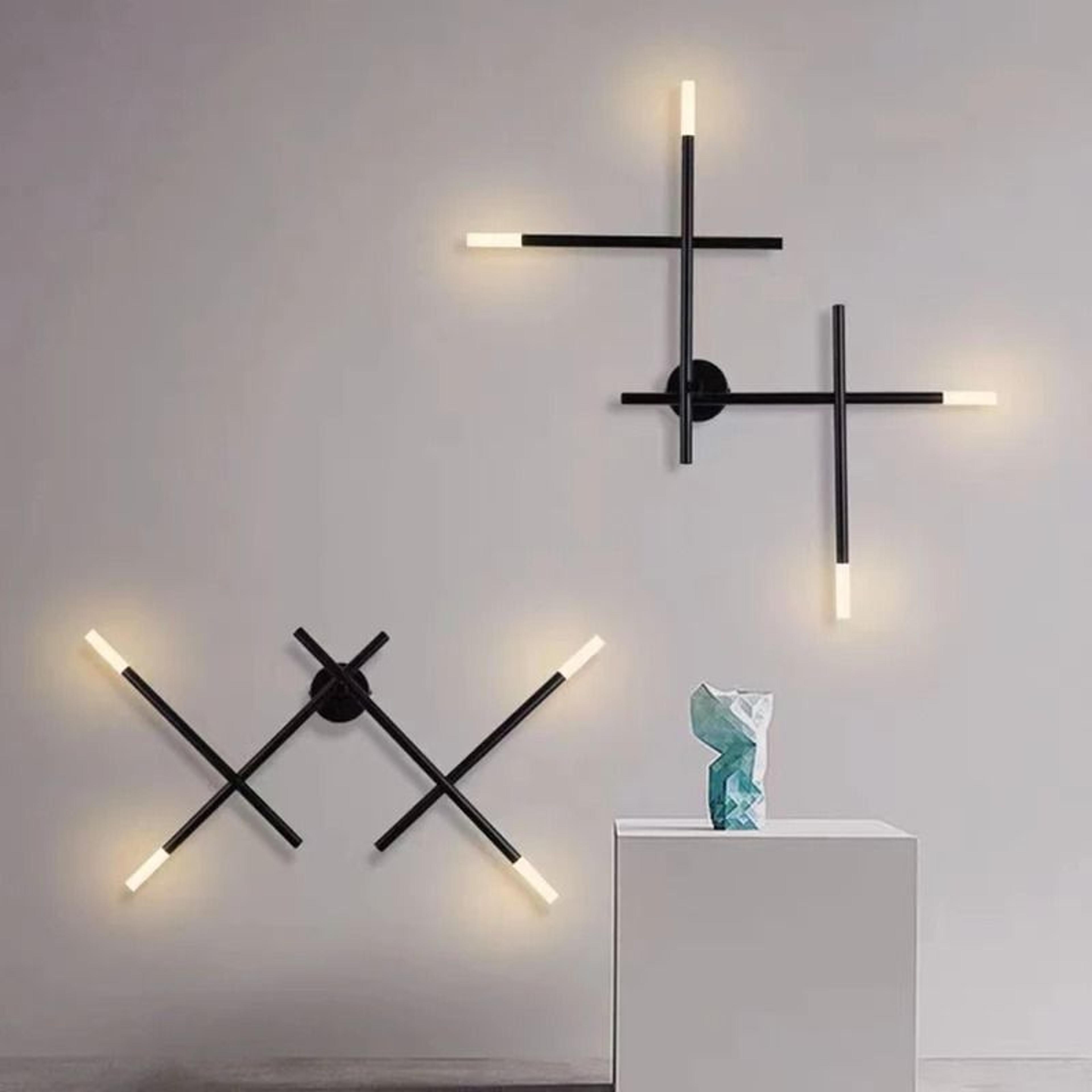nordic cross line led wall lamp modern minimalist art sconce