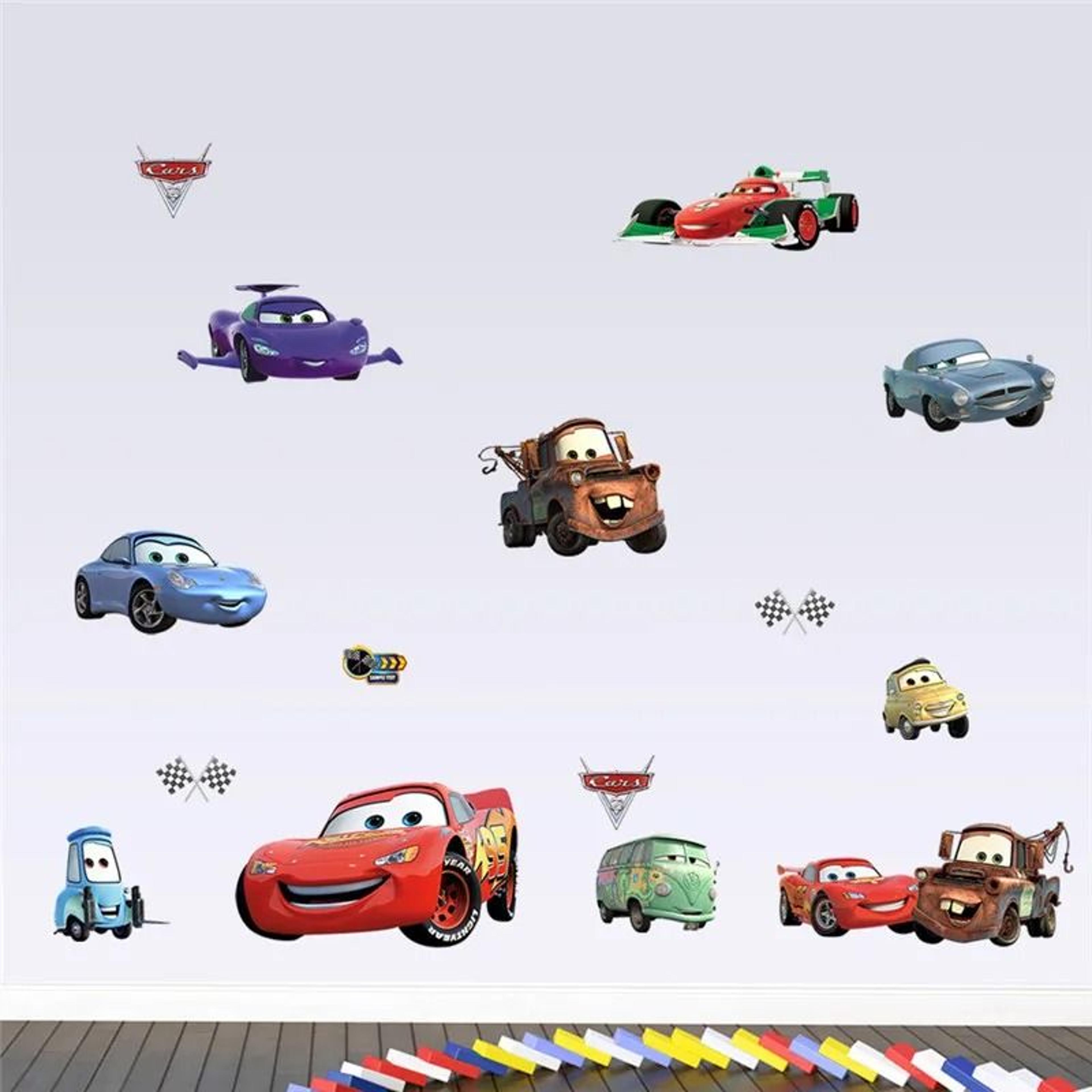 3d cartoon cars wall stickers lightning mcqueen kids room decor