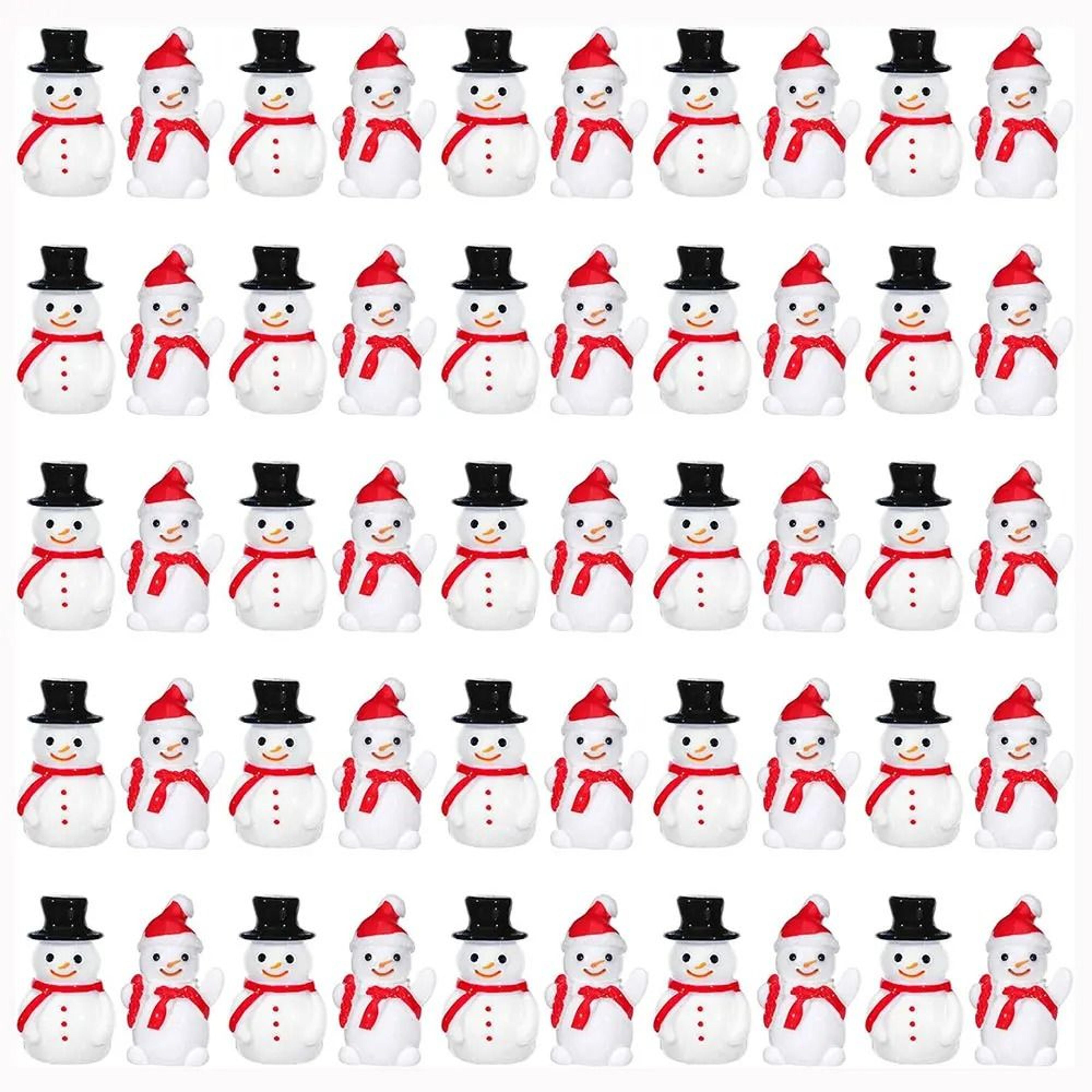 5/10PCS Mini Snowman Figurines Cute Christmas Resin Ornaments for DIY Crafts & Decor