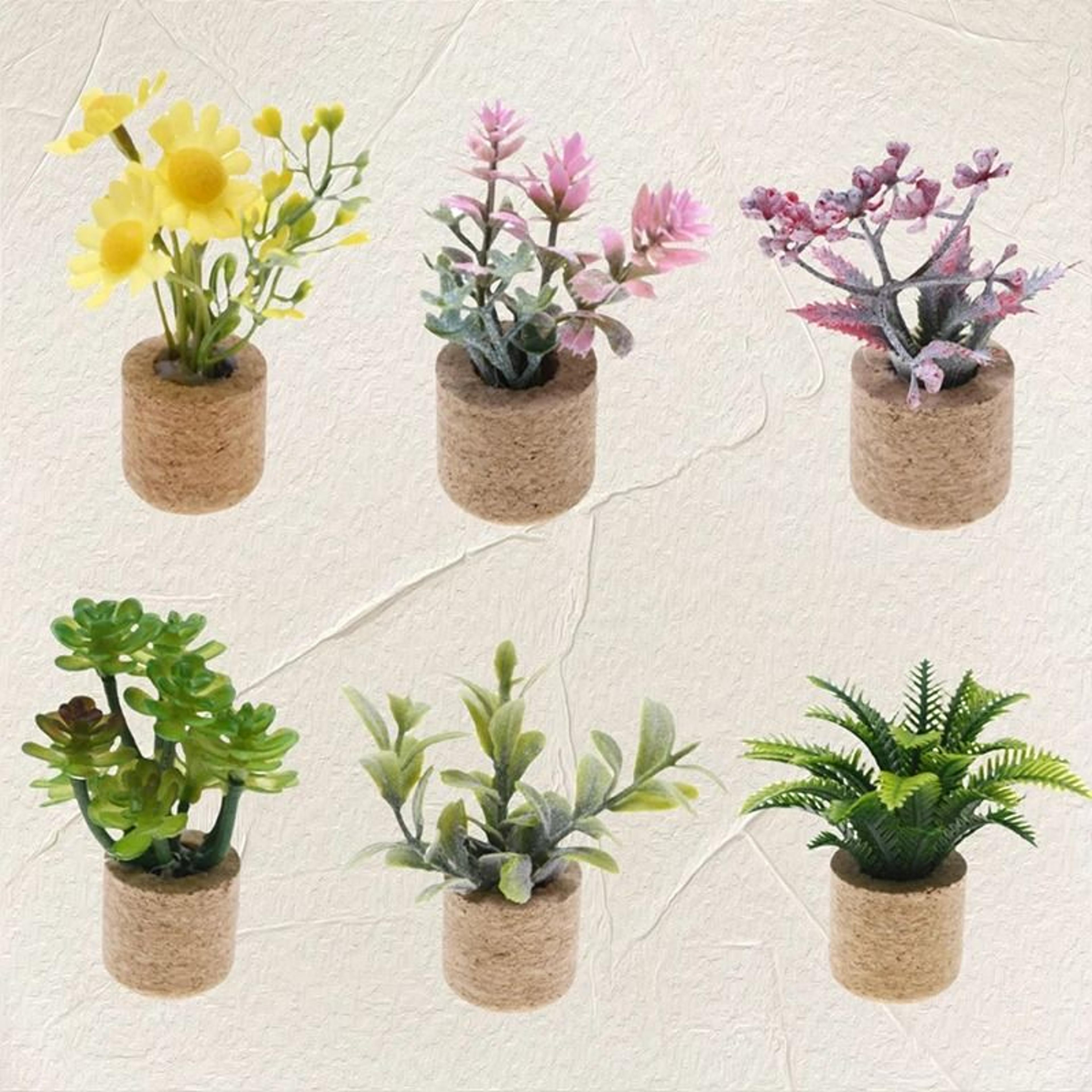 Miniature Potted Plants Realistic Dollhouse Greenery Decor for DIY Landscape
