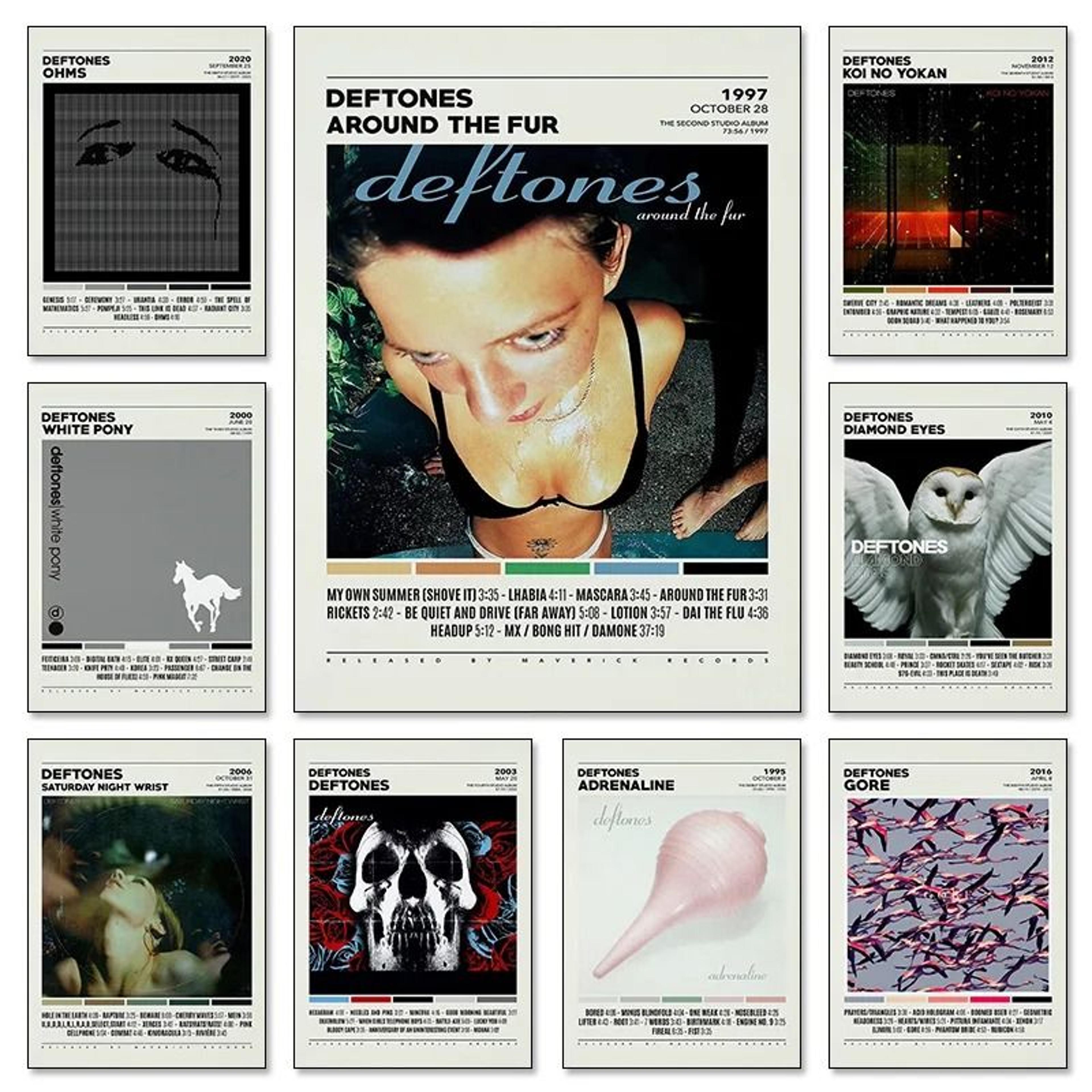 deftones album cover poster canvas around the fur saturday night wrist wall art