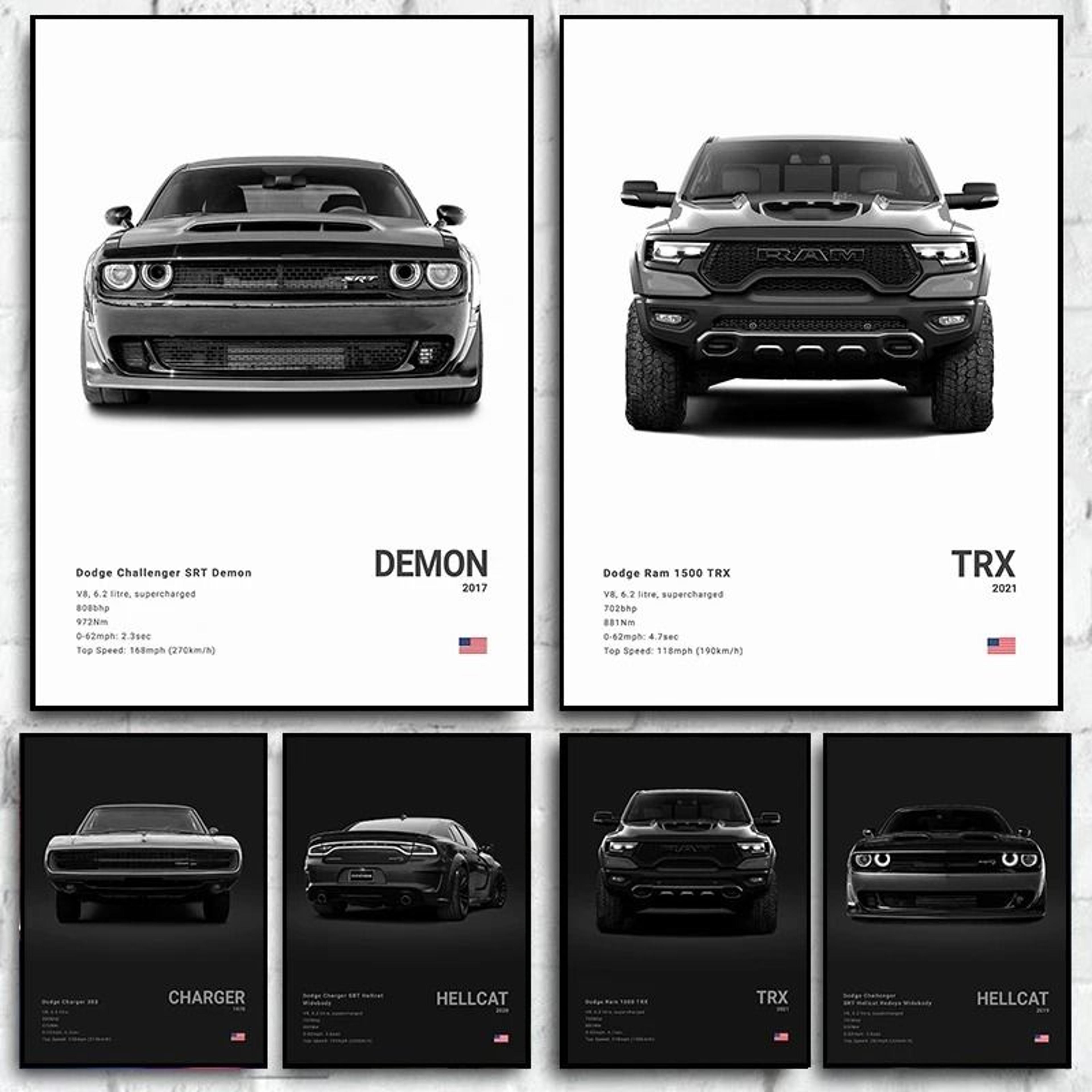 dodge challenger srt hellcat redeye canvas wall art modern muscle car poster