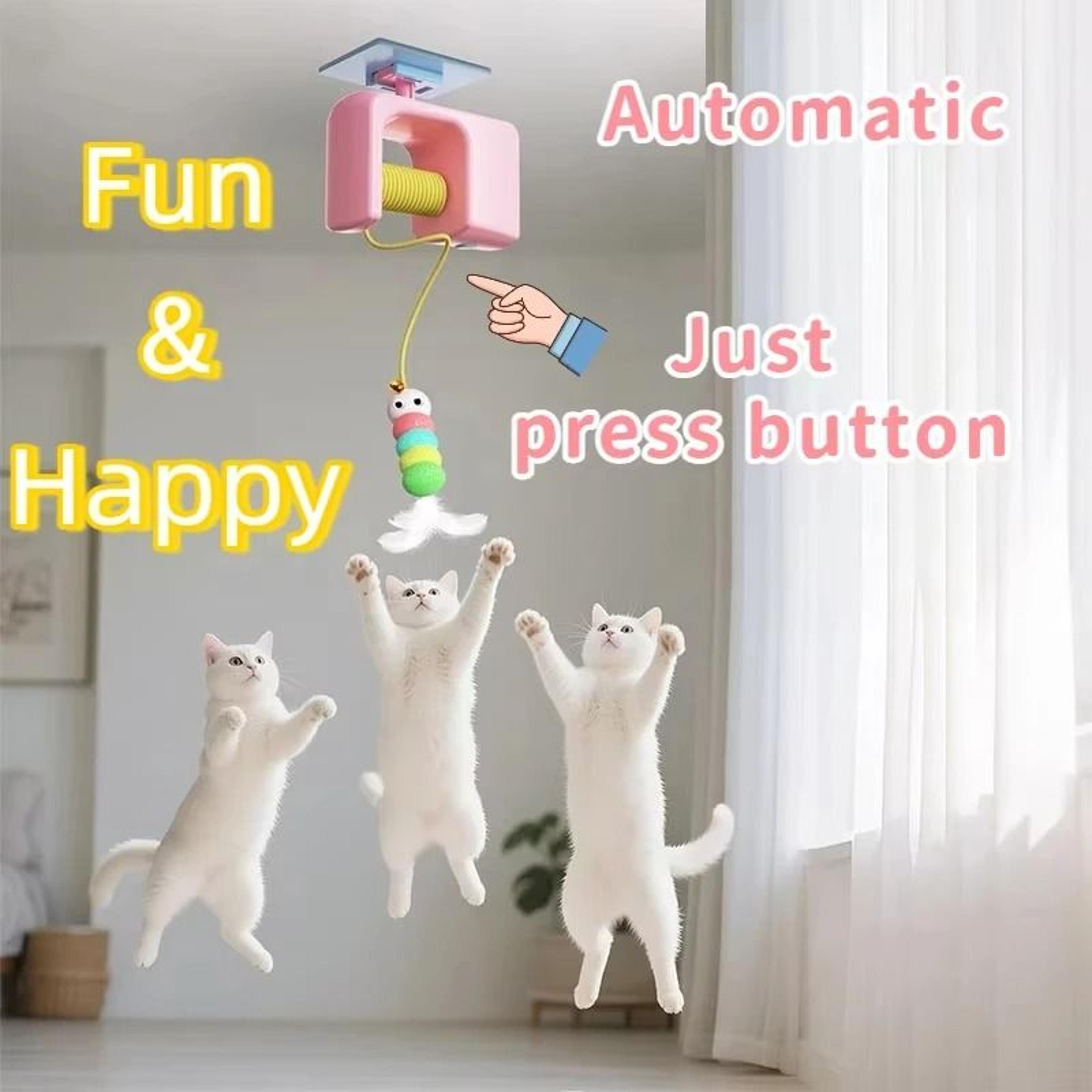 smart electric cat yo yo door hanging interactive toy with motion play ball