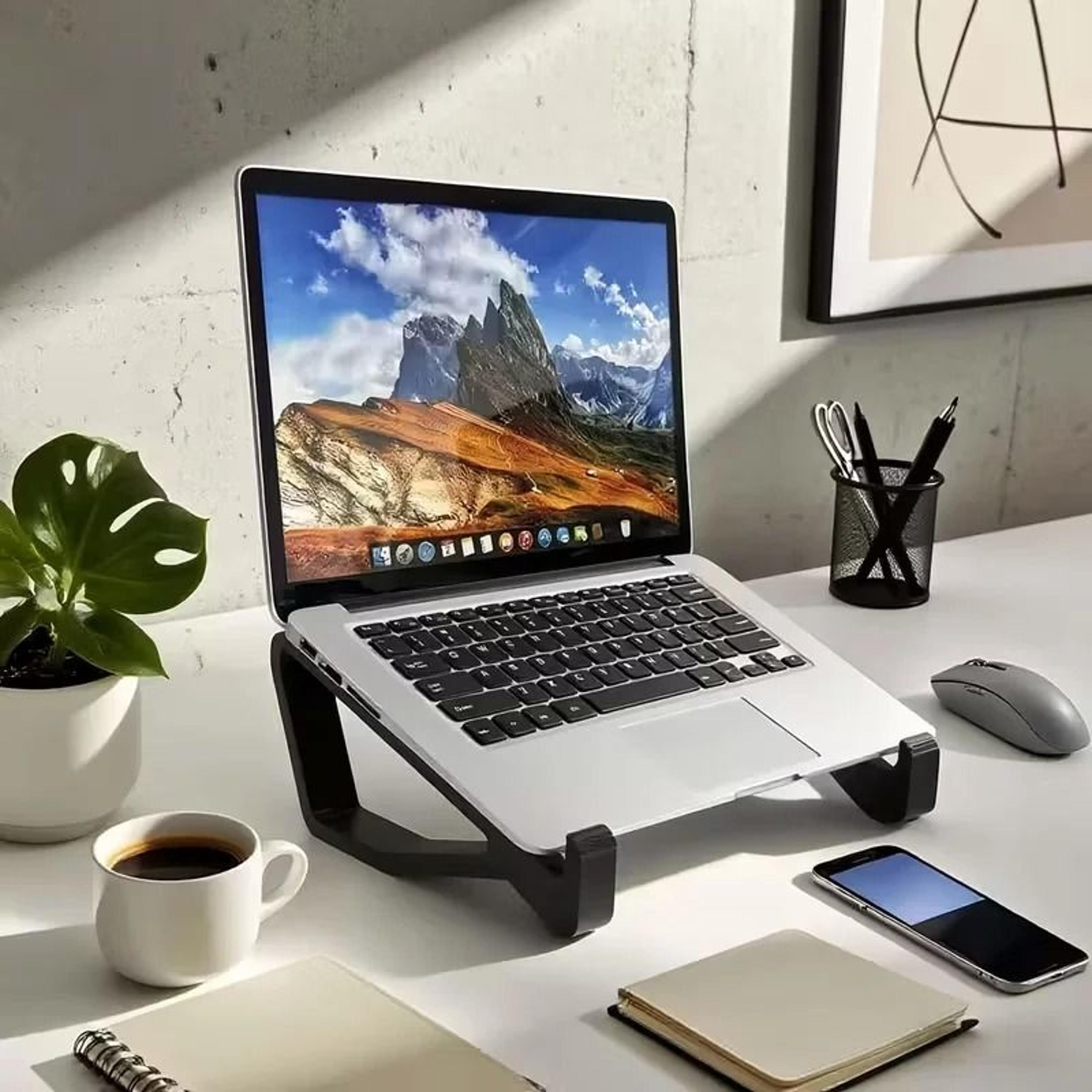 ergonomic adjustable laptop stand portable tilt & height riser for macbook & pc