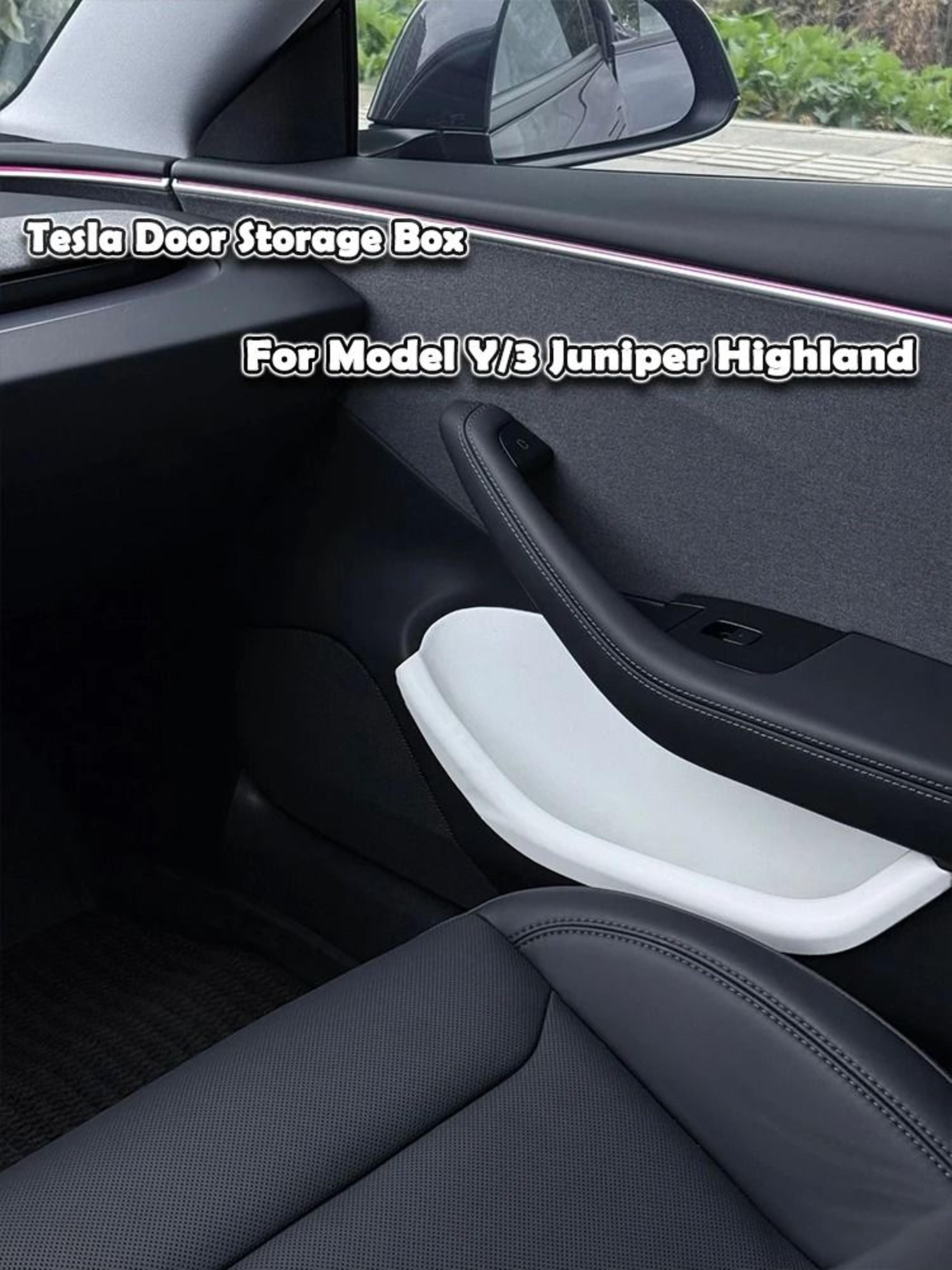 tesla model y juniper & model 3 highland white interior door storage organizer bin