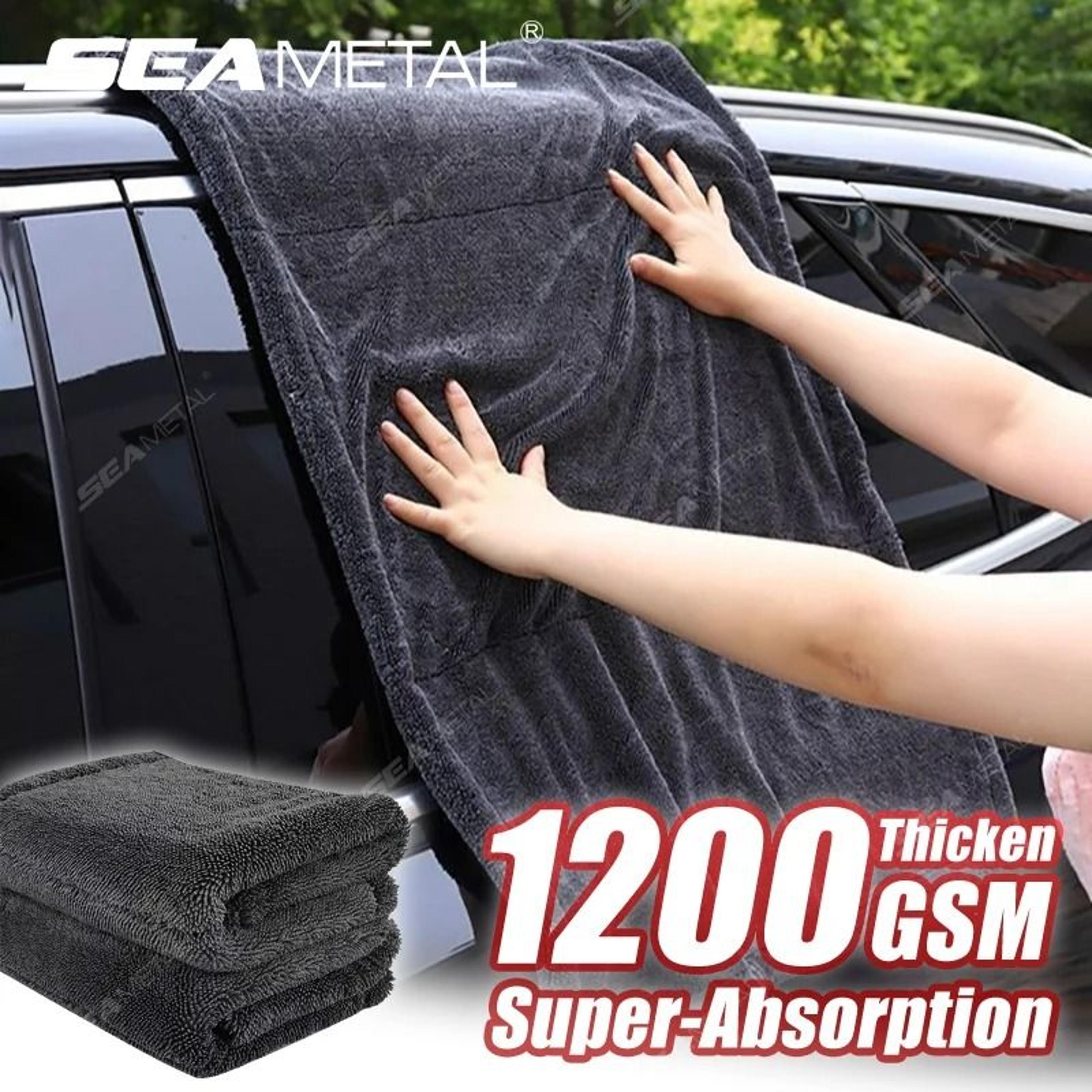 seametal 1200gsm ultra-soft microfiber car drying towel