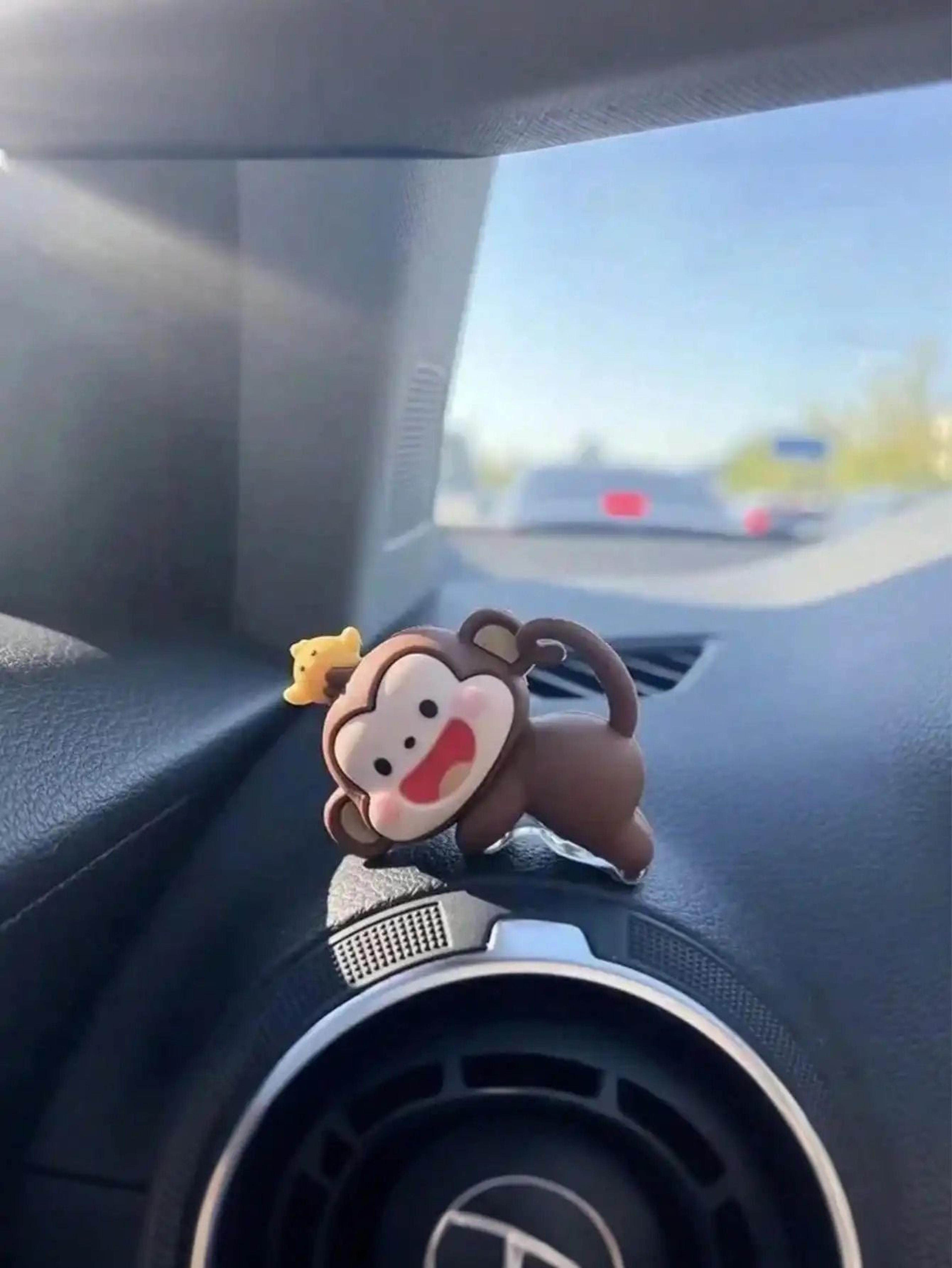 adorable mini monkey car ornament for rear view mirror & dashboard