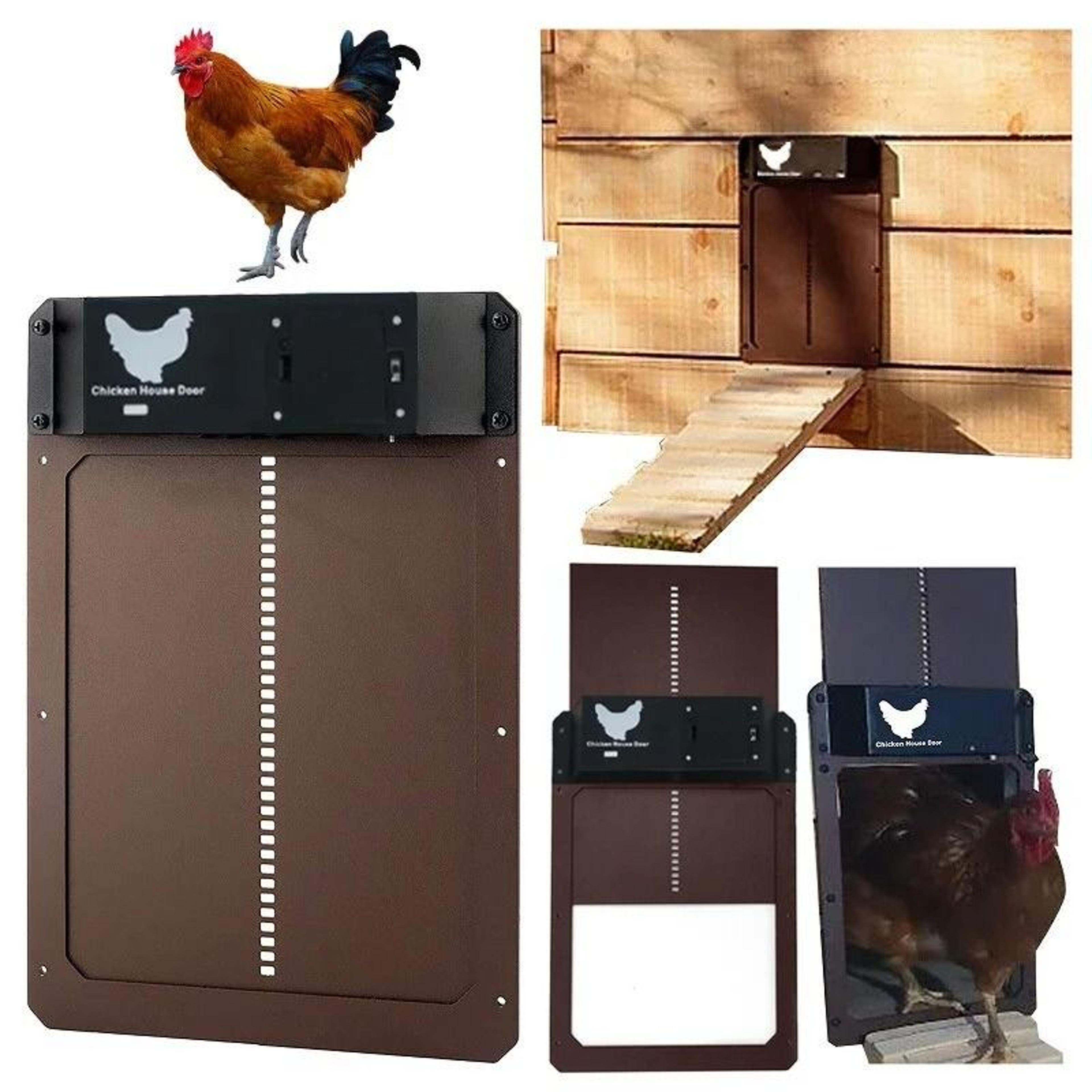 smartguard automatic chicken coop door with light sensor & battery power