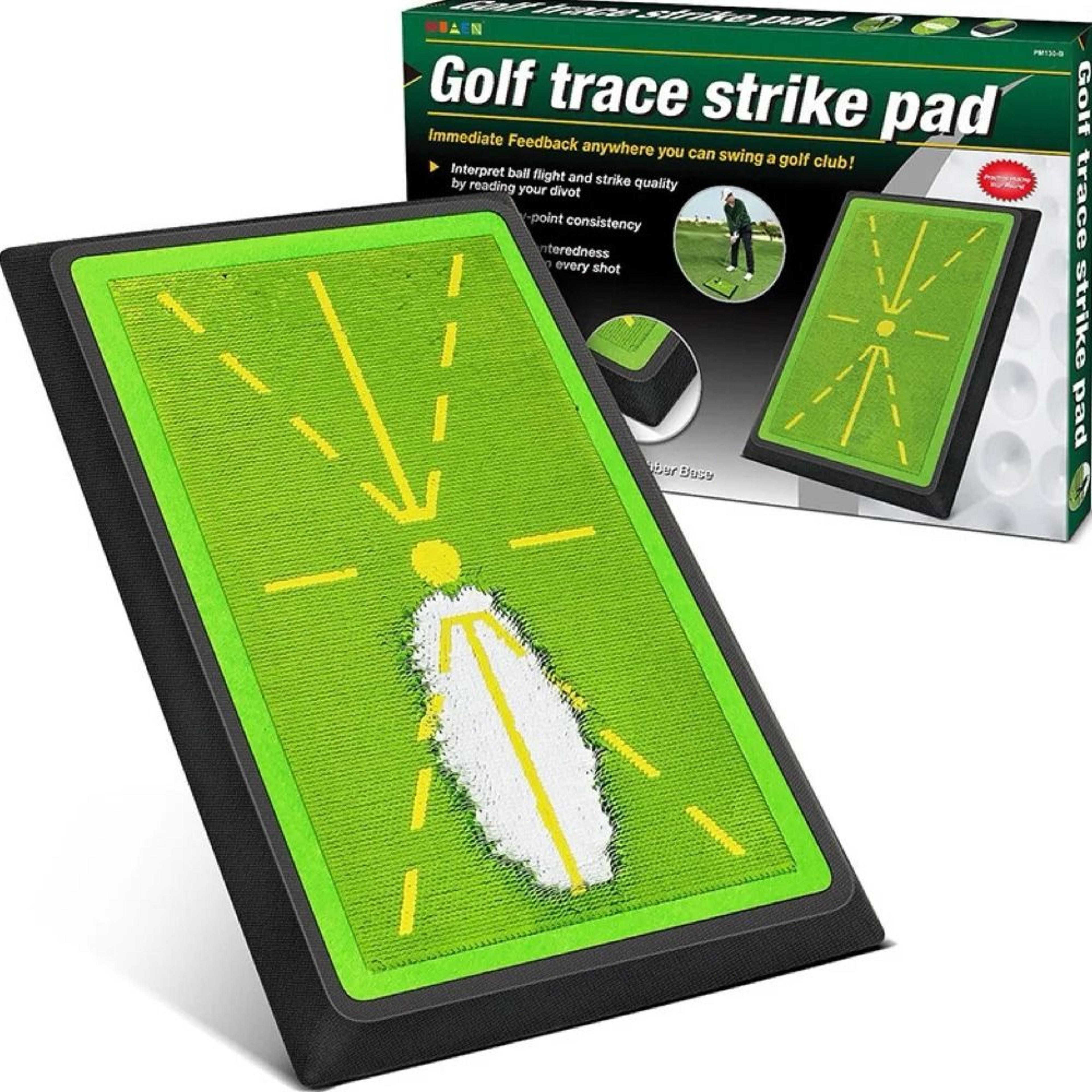golf swing training strike mat with swing trace detection pad