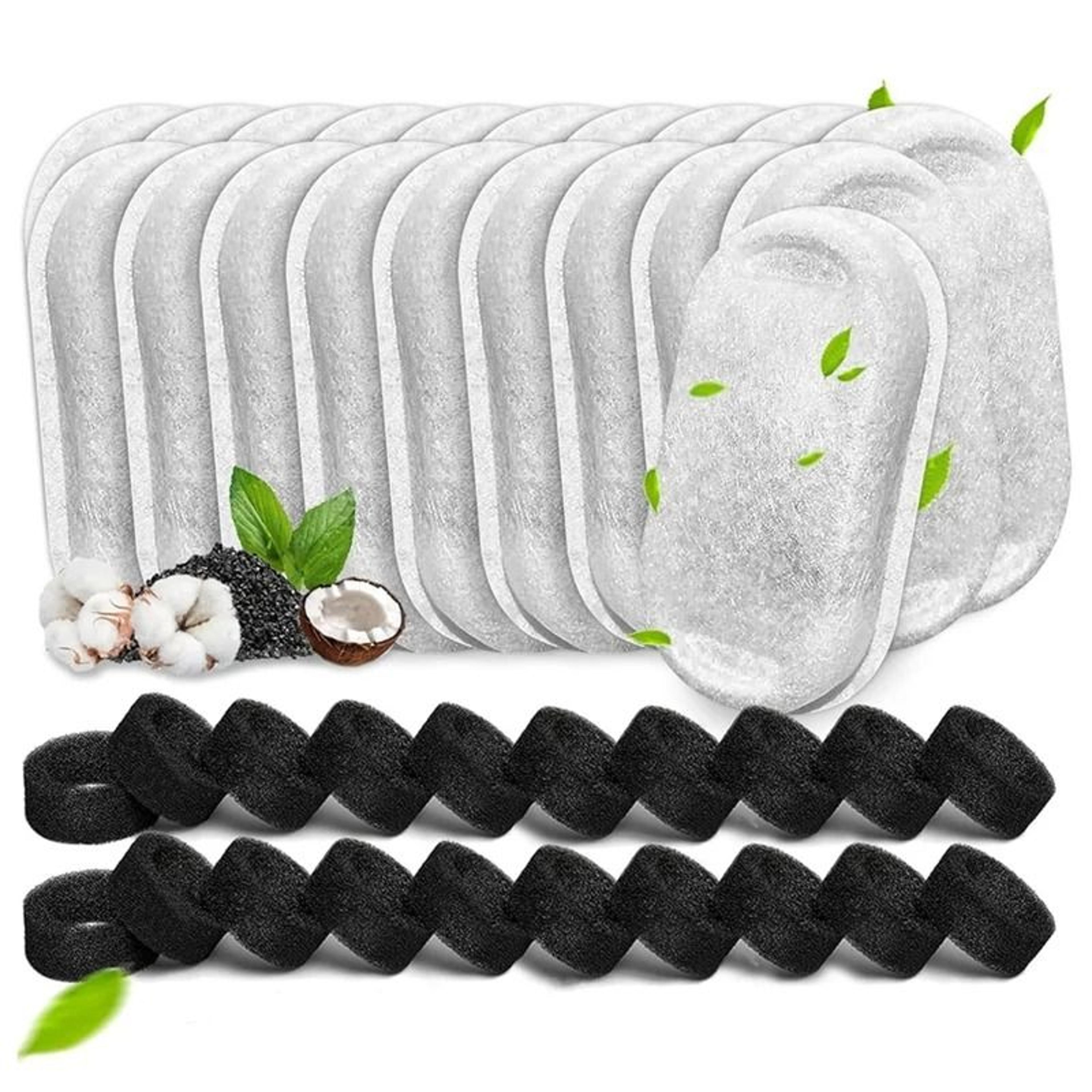 40-pack replacement filters & sponges for stainless steel cat water fountains