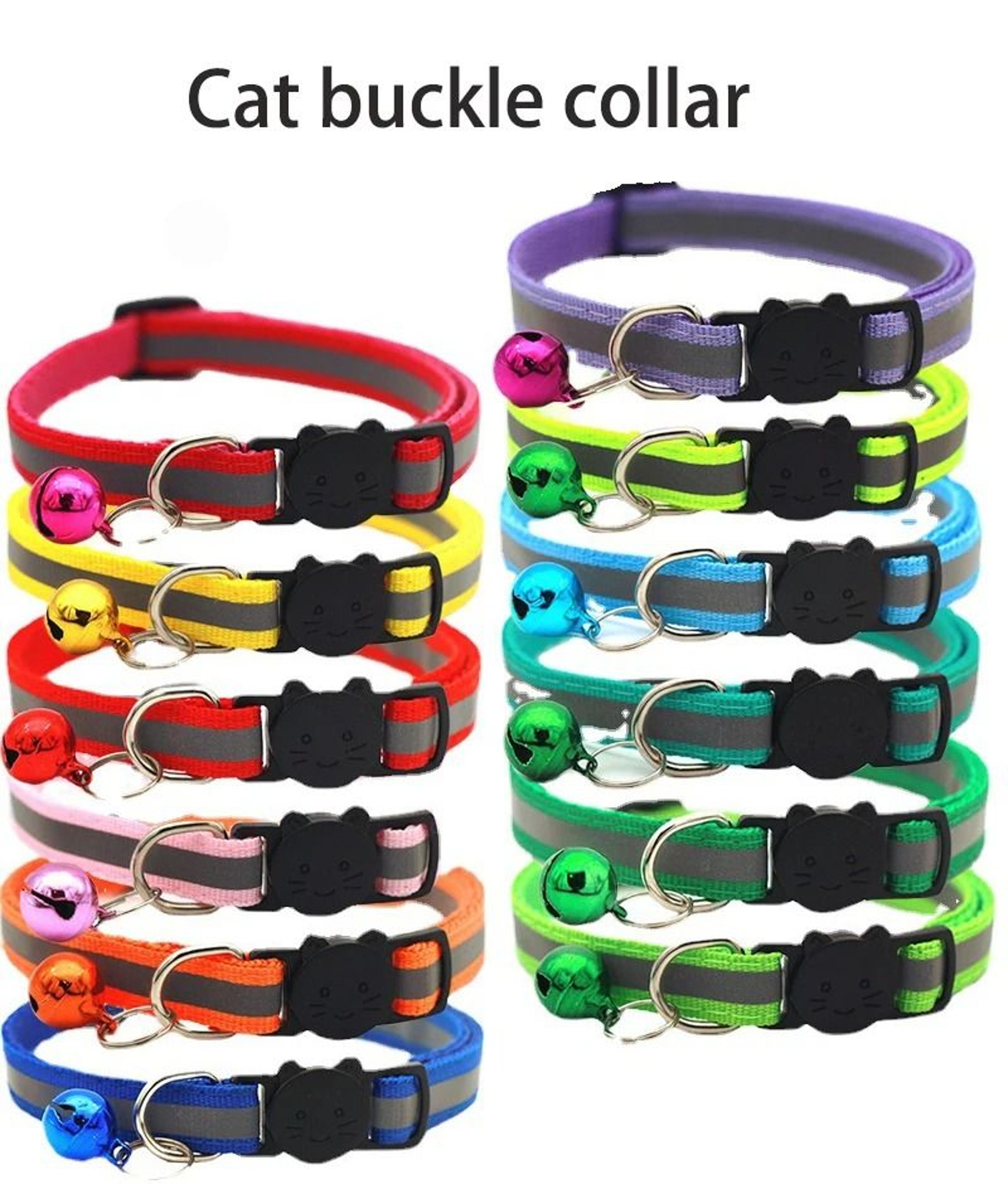 reflective breakaway cat collar with bell adjustable safety collar for cats & kittens