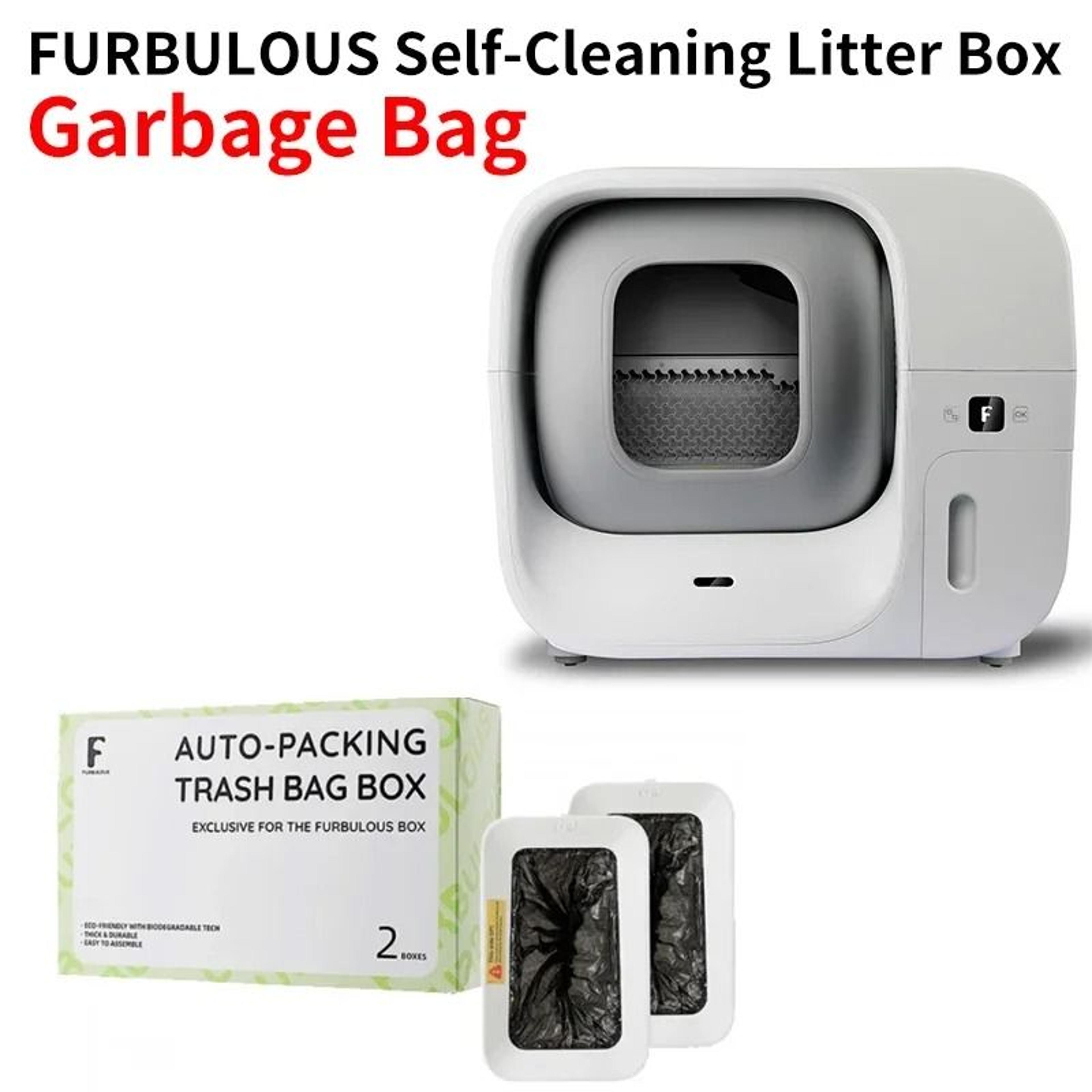 furbulous auto-packing litter box trash bag refills – self-sealing waste bag accessories