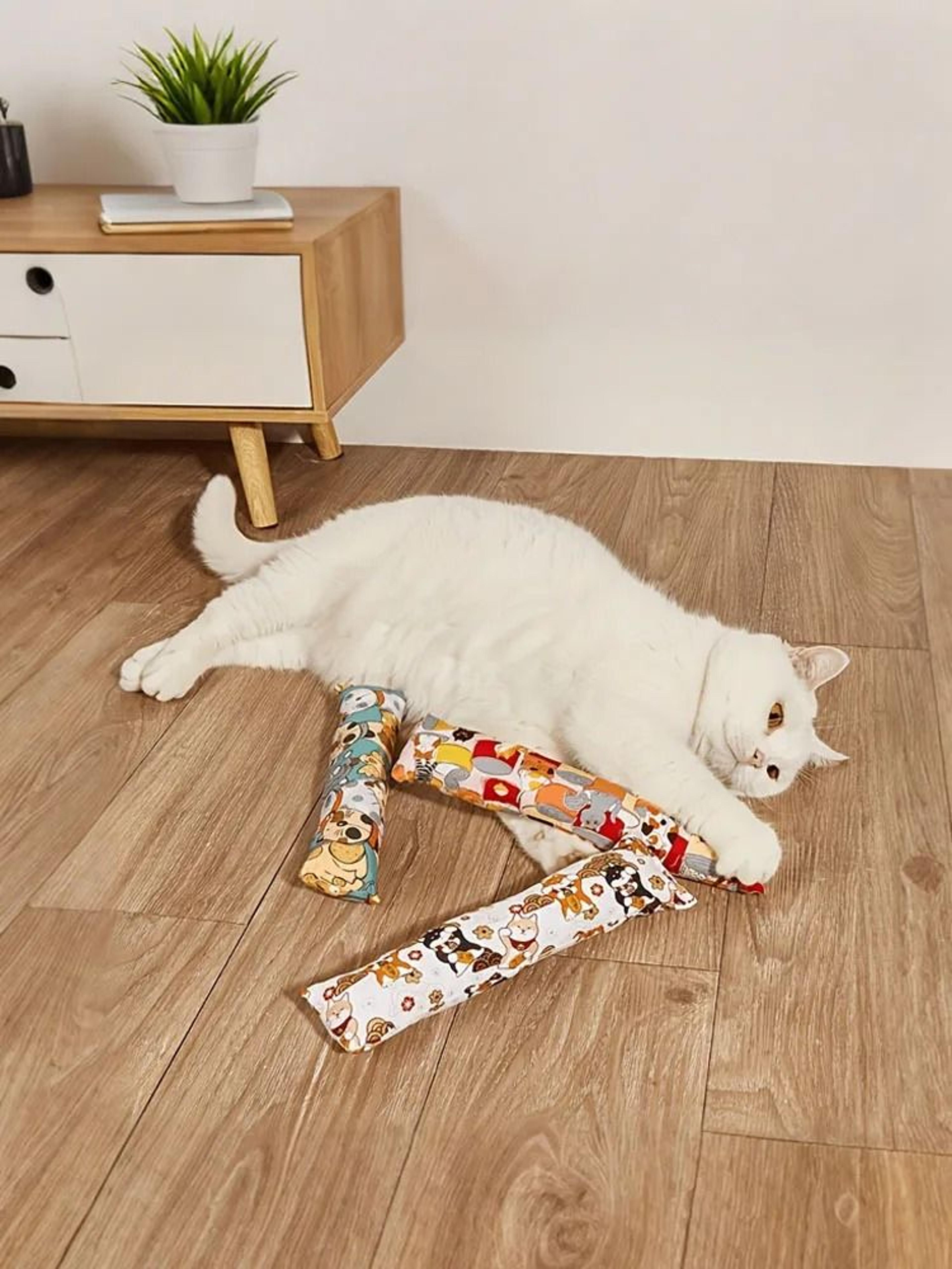 cat grass plush chew pillow interactive catnip kicker toy for indoor cats