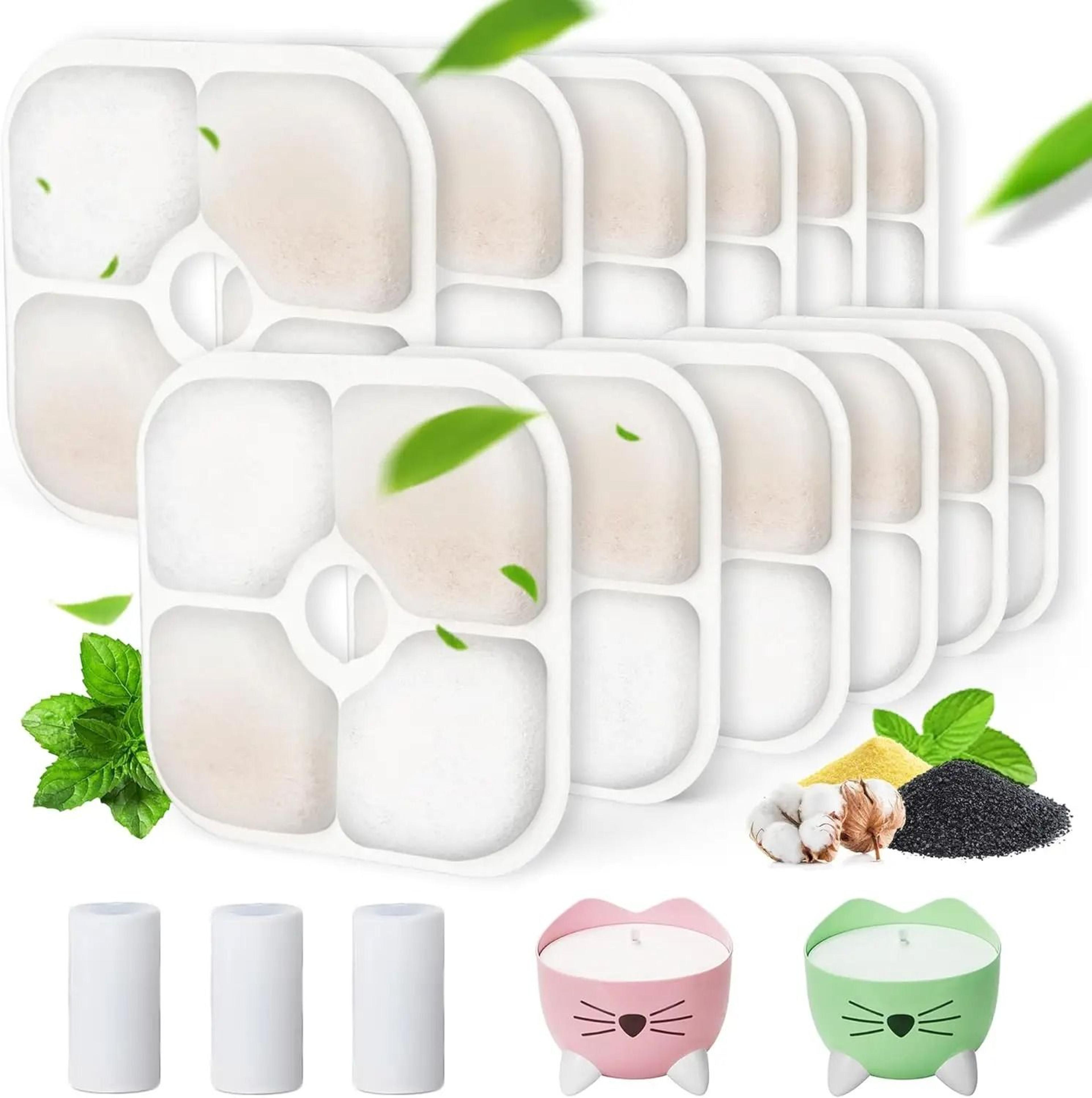 pureflow pixi fountain filter set – 16 replacement filters & 4 pump hoses for catit pixi water fountains