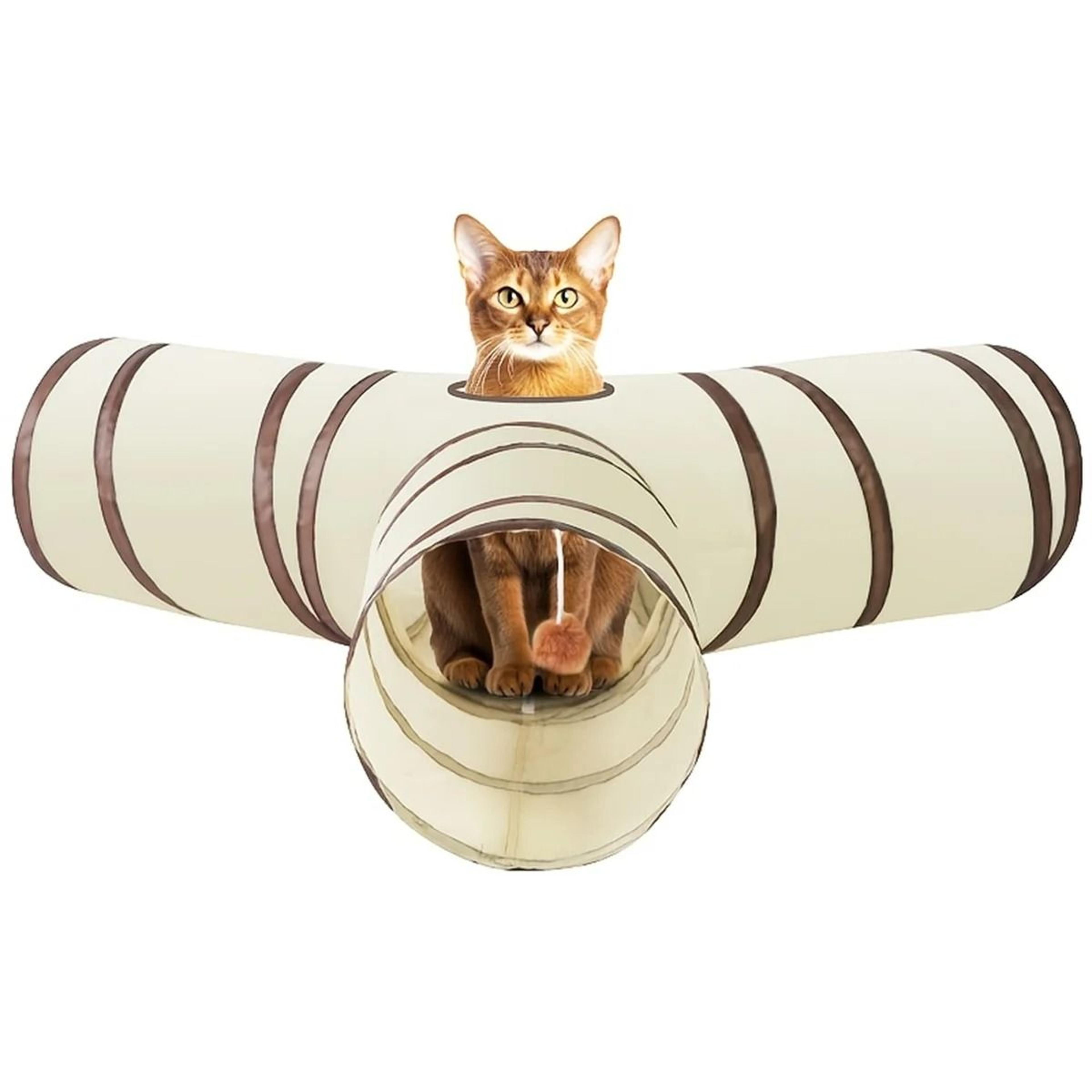 foldable cat tunnel toy with built-in storage for interactive indoor play