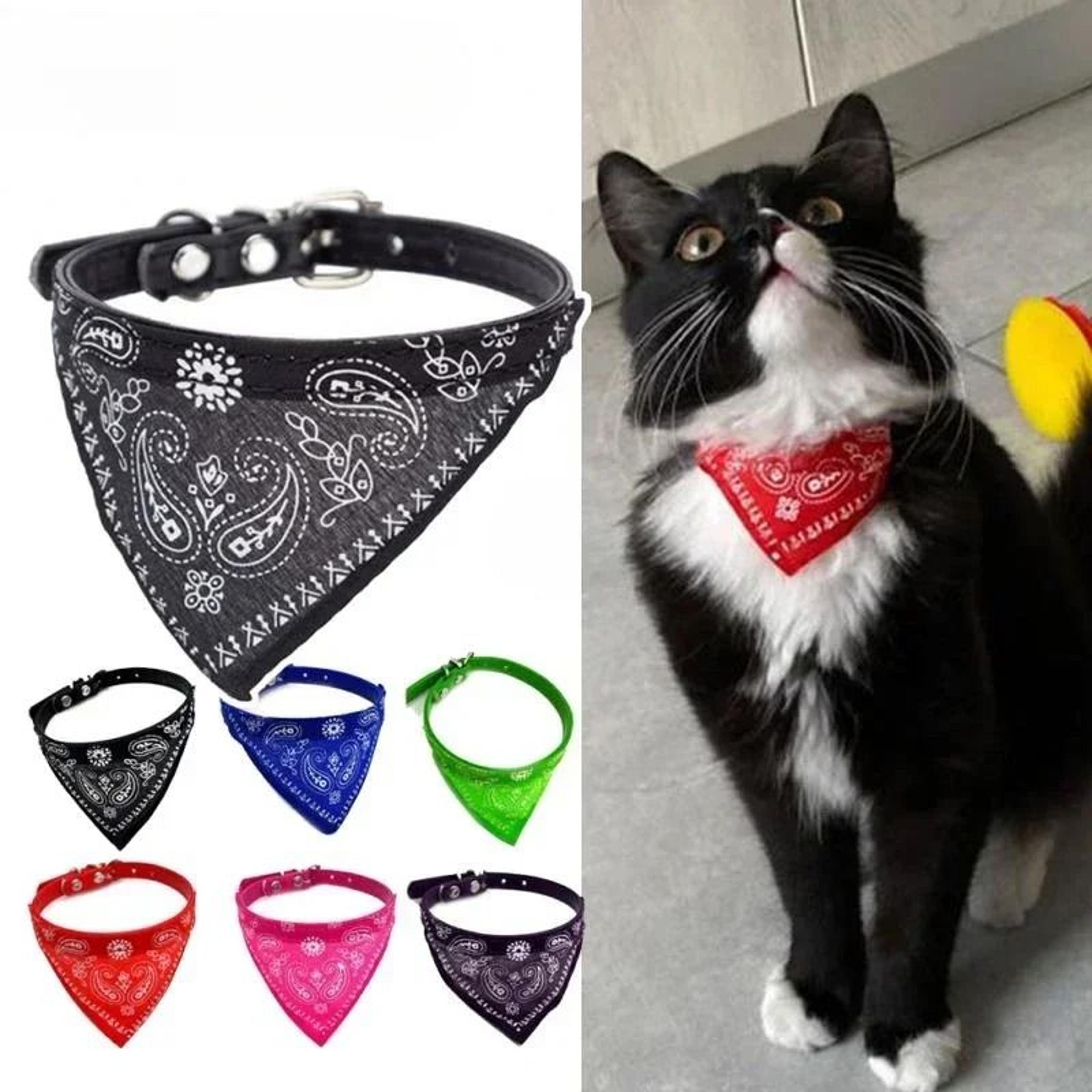 adjustable pet bandana collar with stylish necktie scarf for cats and dogs