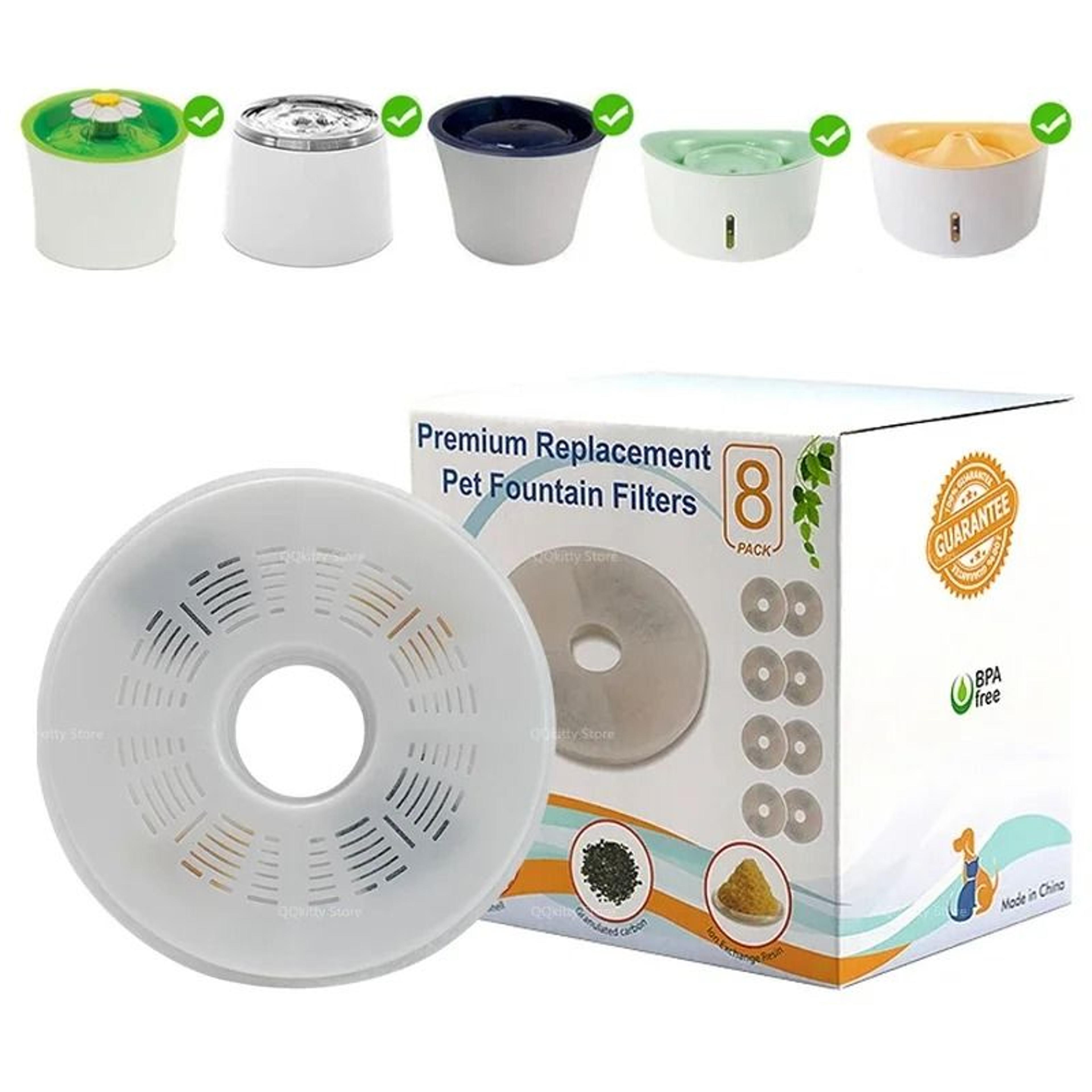 pureflow activated carbon fountain filters for catit pet water fountains (6 or 8 pack)