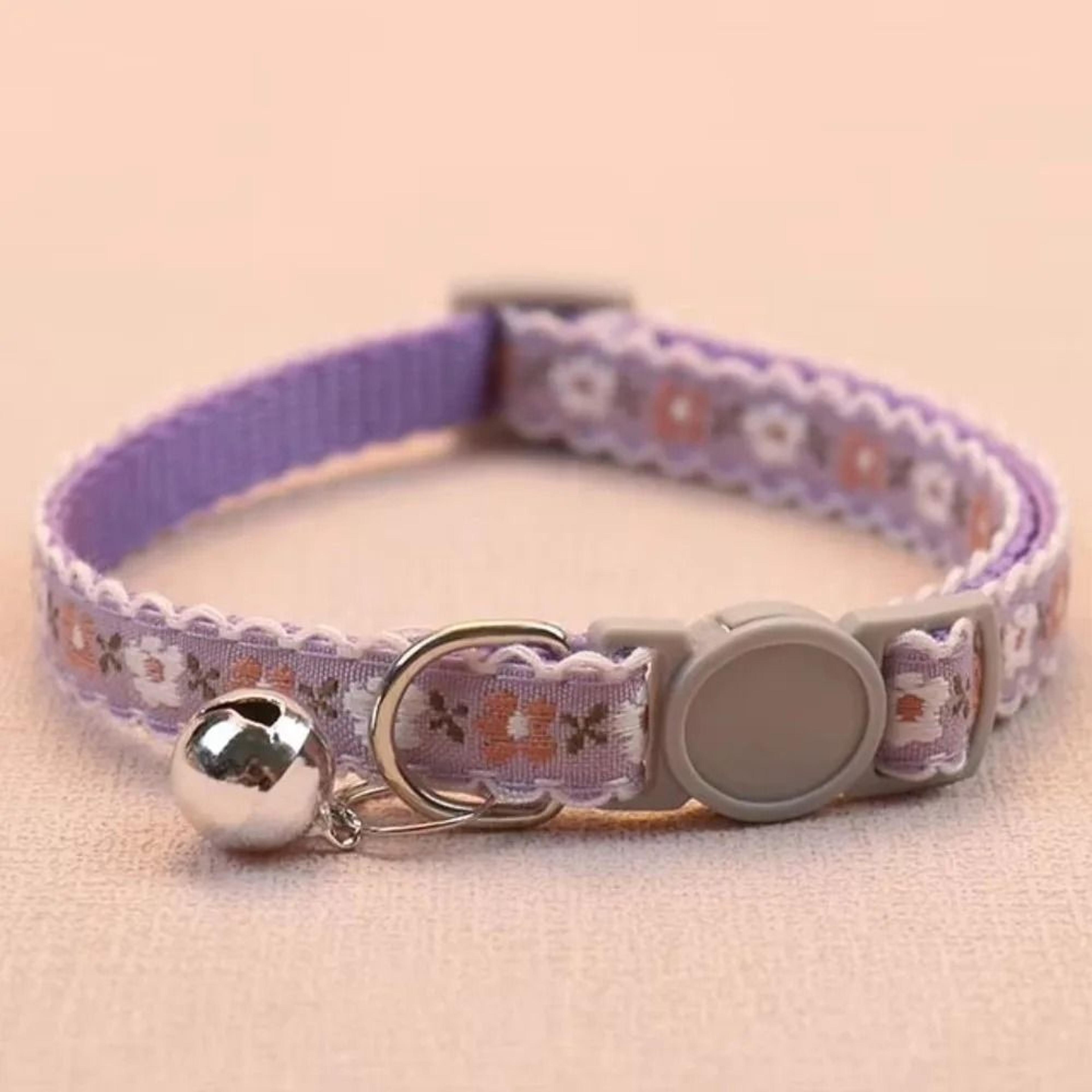bloombelle floral embroidered lace cat collar with bell