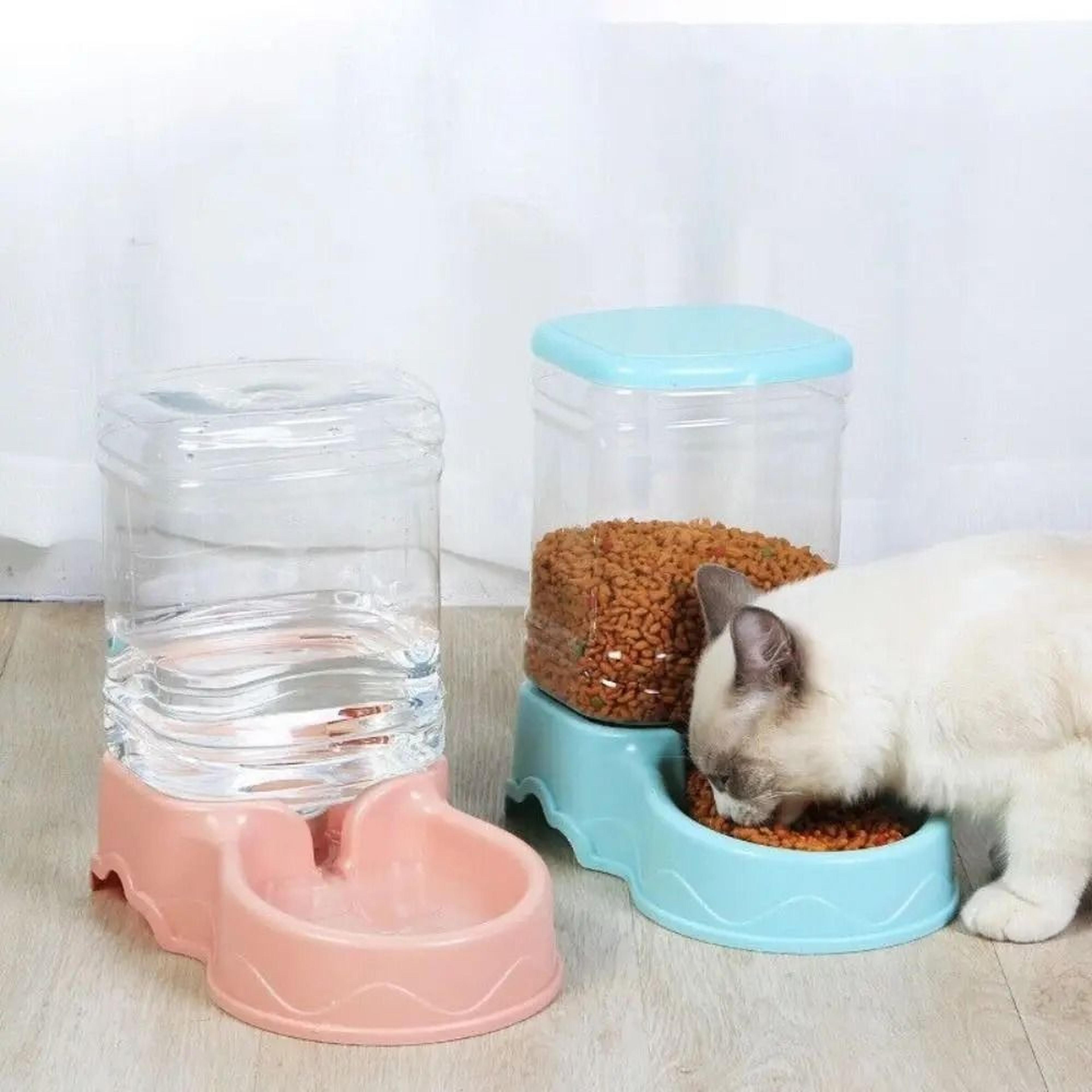 3.8l automatic pet feeder & water dispenser station for cats & dogs