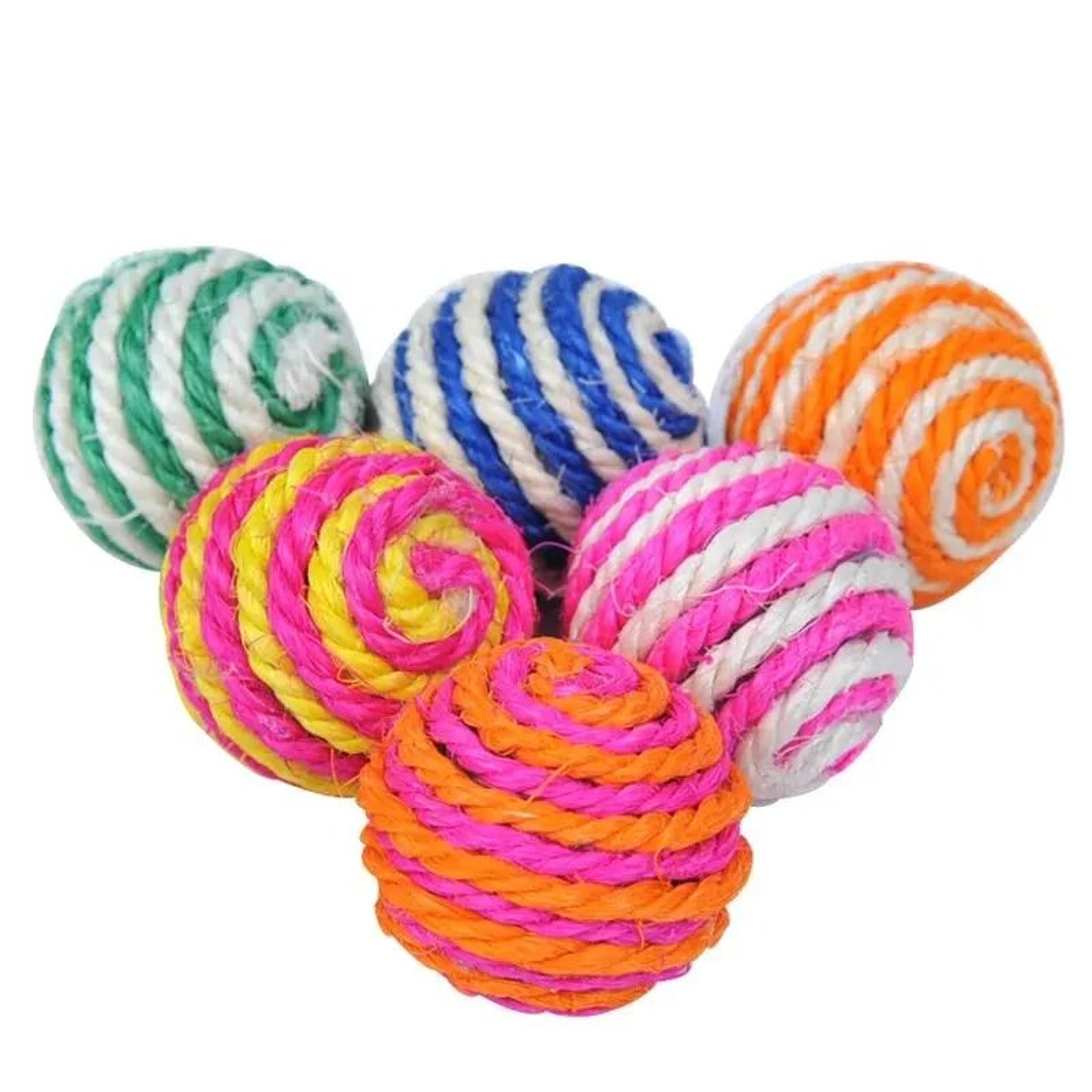 4-piece interactive sisal ball toy set for cats, kittens & small dogs