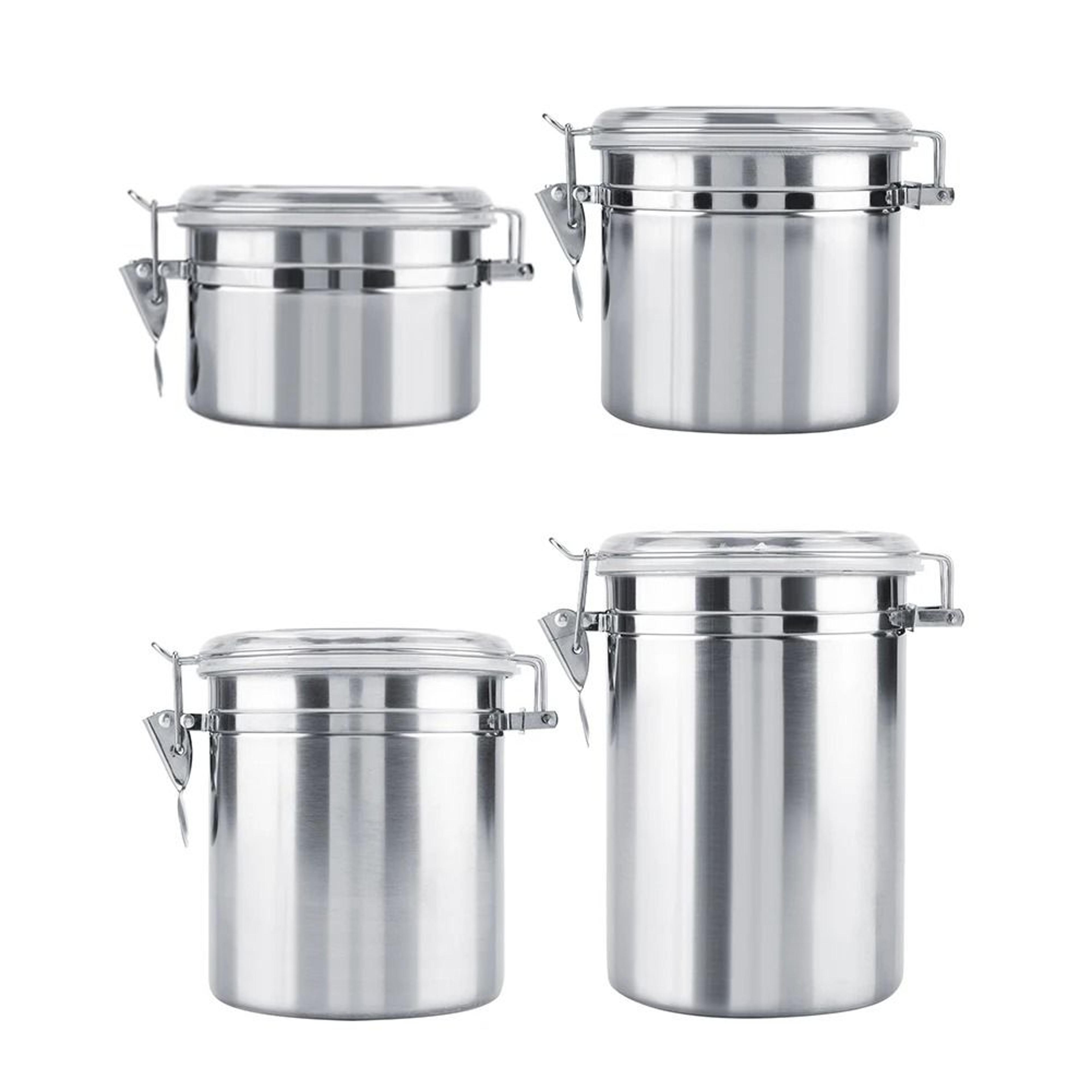 freshvault stainless steel vacuum storage canister – airtight coffee bean, grain & spice container