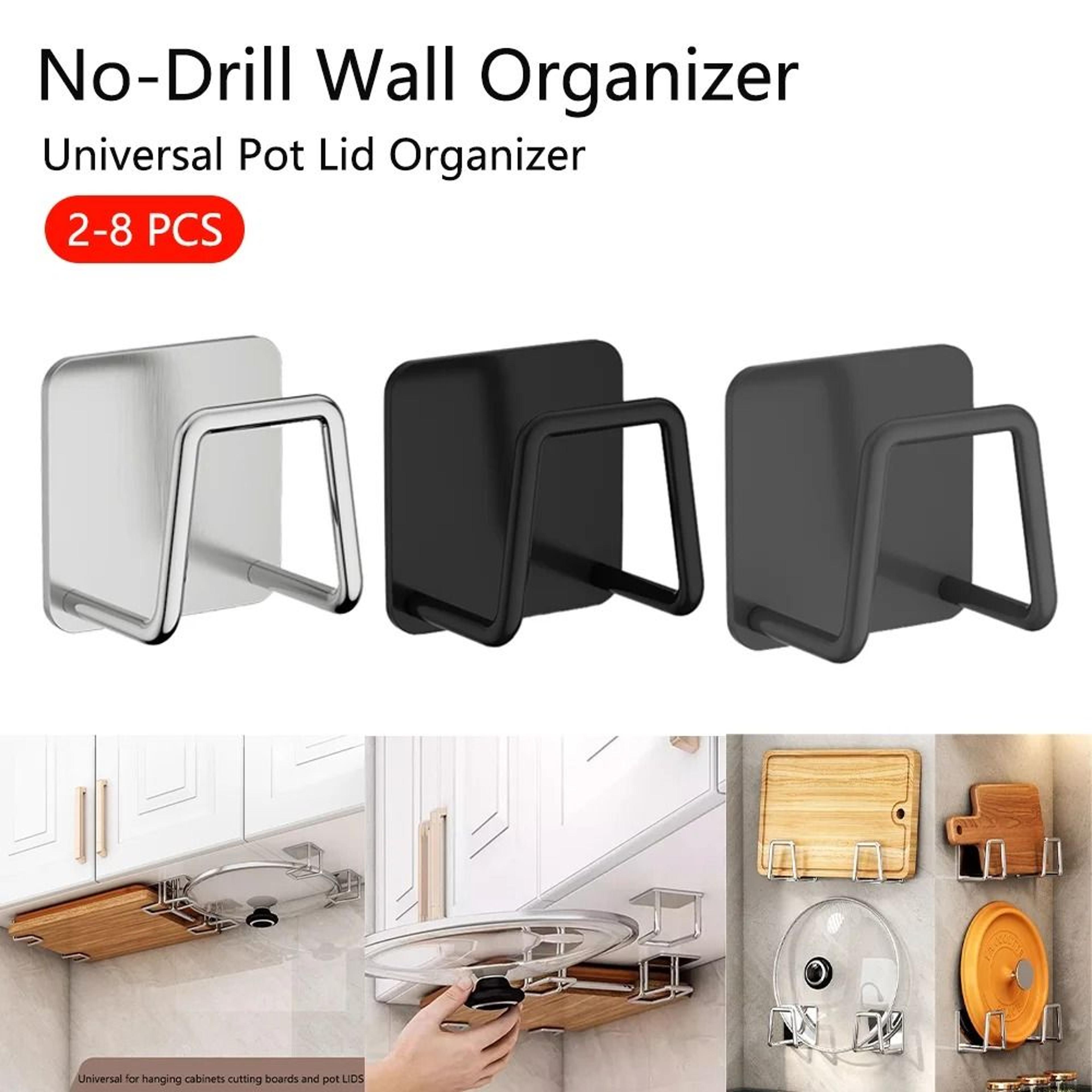 wall mounted pot lid holder and kitchen storage rack
