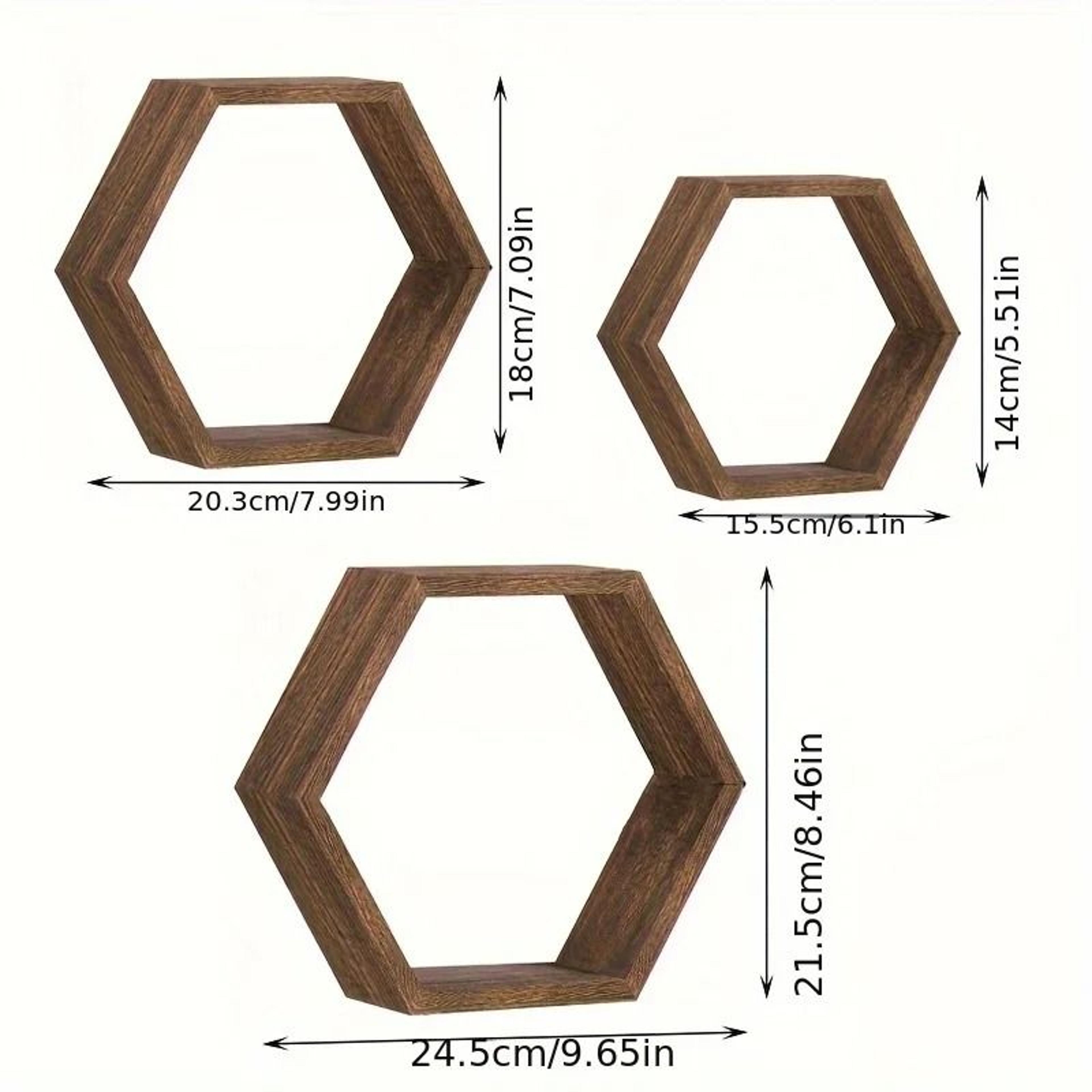 hexagon floating wall shelf for bathroom and bedroom decor