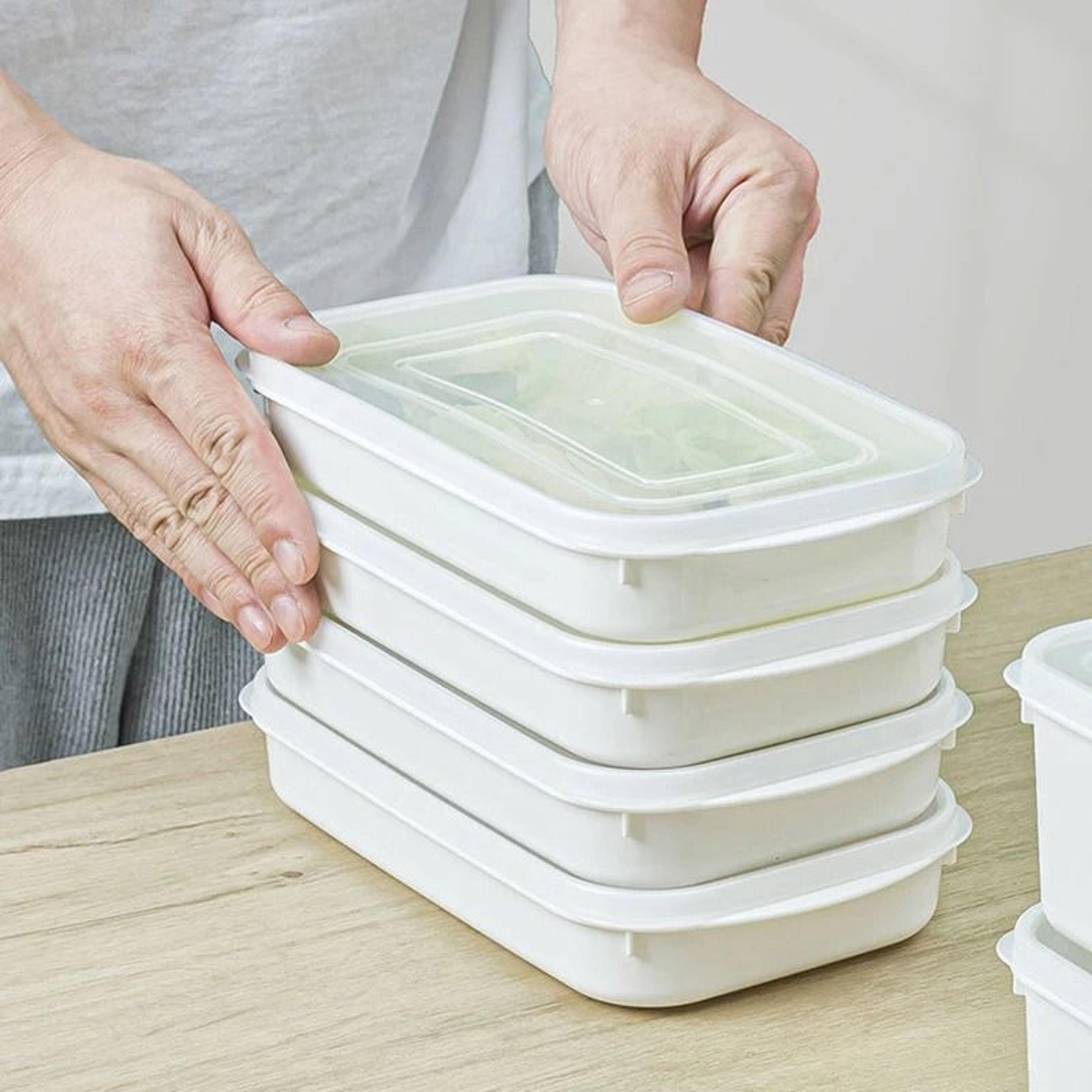 food grade divided refrigerator storage container for meal prep, frozen meat & produce organization