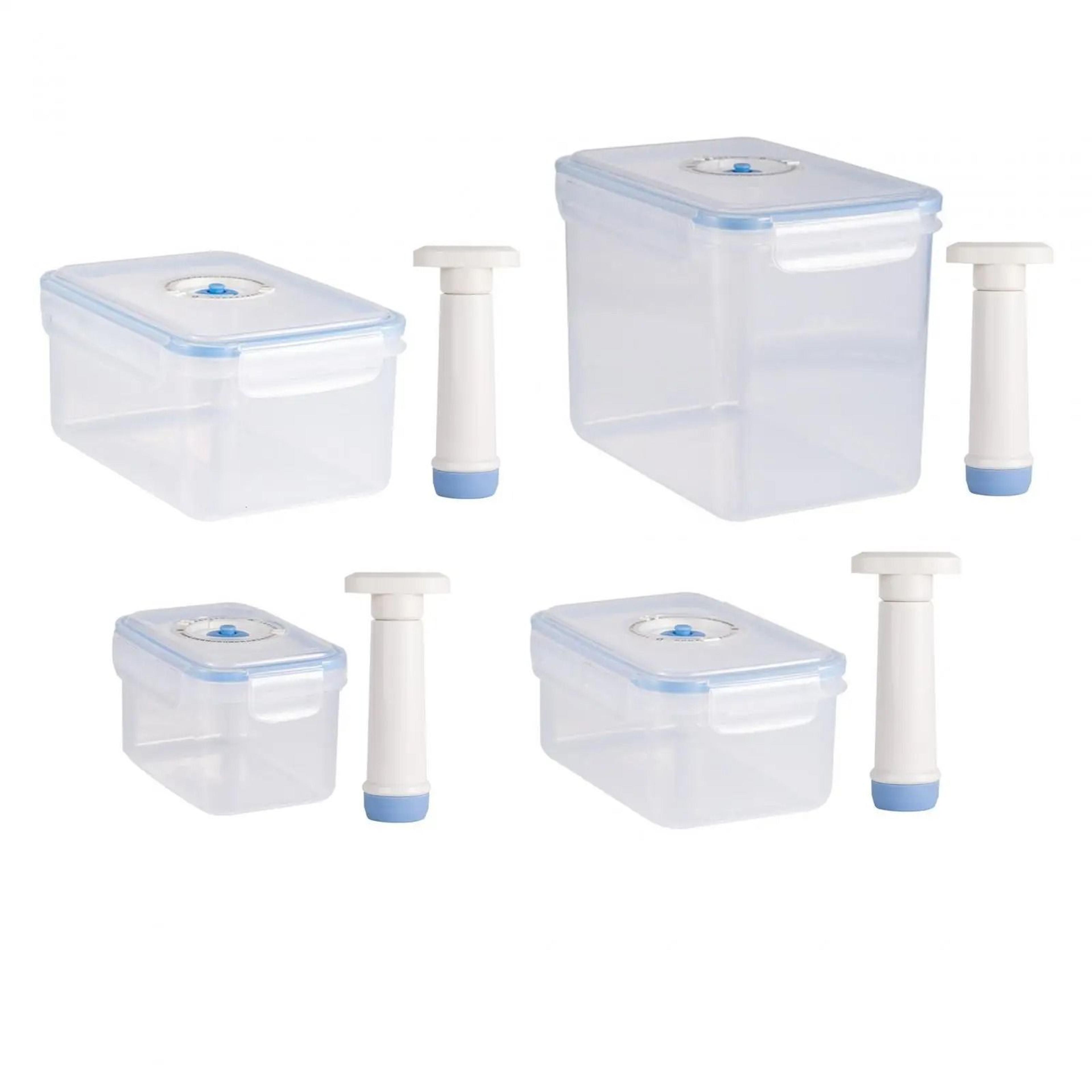vacuum food storage container with hand pump, leakproof freshness preservation for fridge & meal prep