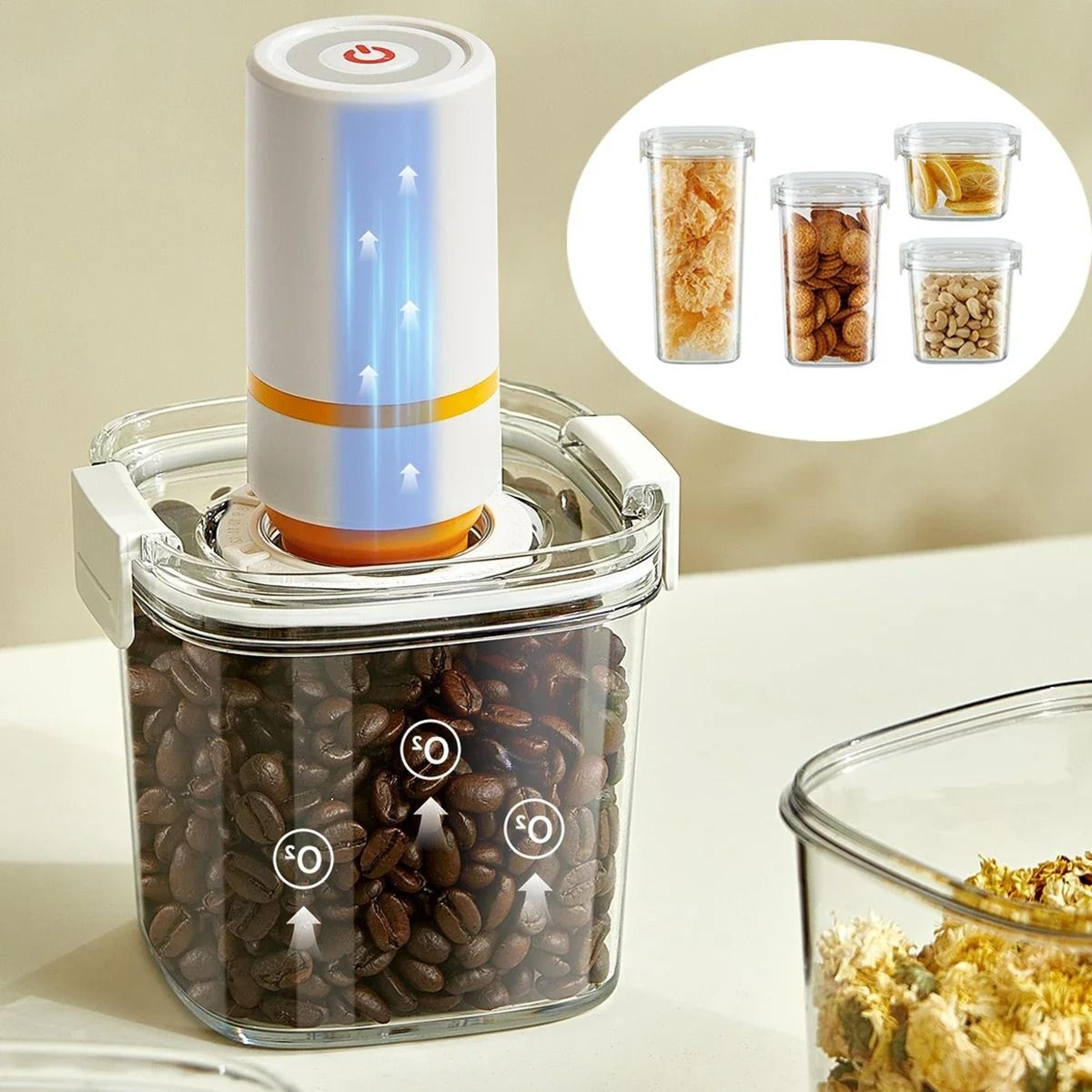 vacuum seal coffee bean storage canister airtight glass jar for coffee, tea & dry food preservation