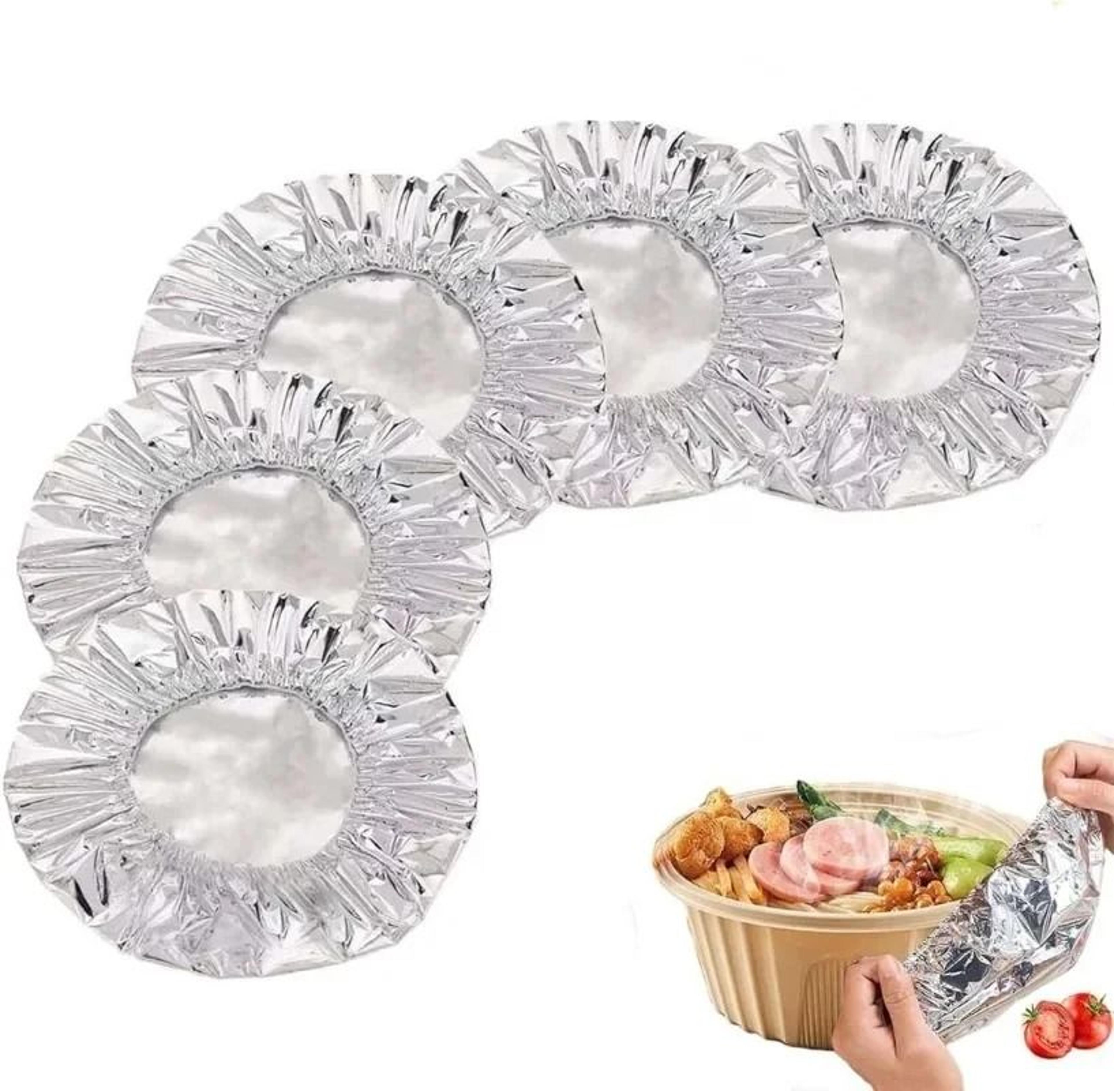 reusable aluminum foil food covers 50/100 pack eco-friendly bowl & dish storage covers