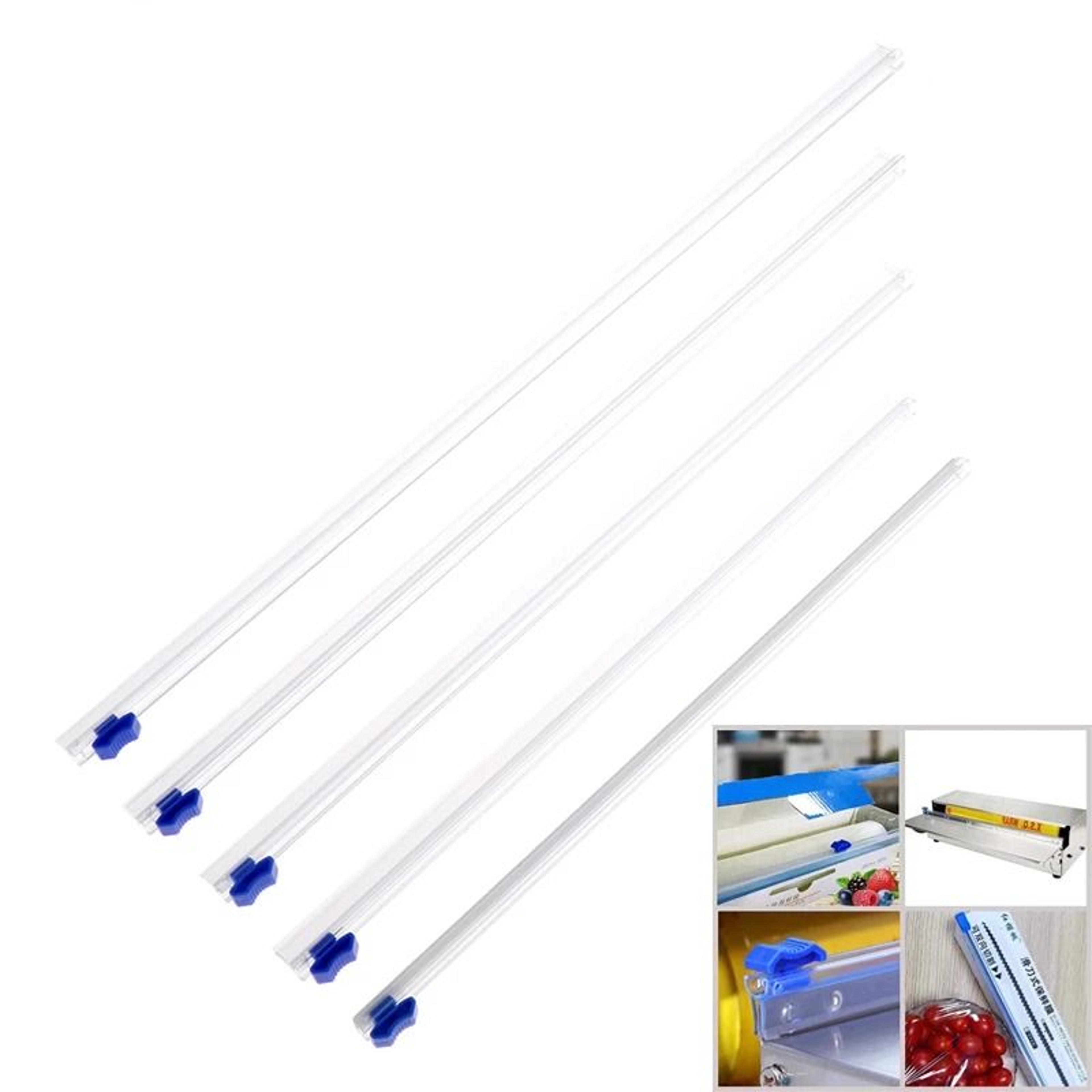 reusable plastic wrap & foil dispenser with sliding cutter for food storage