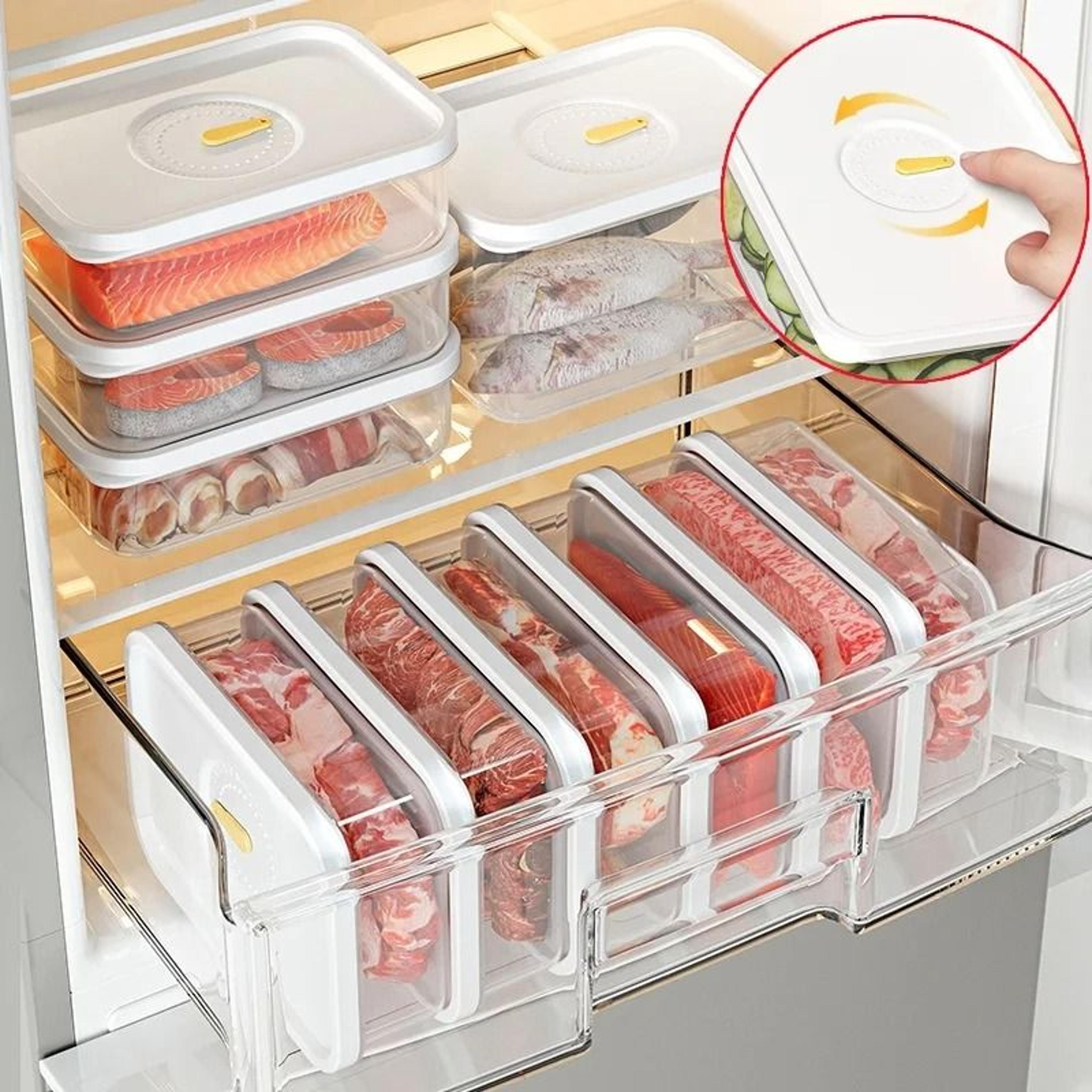 transparent lunch meat storage container with freshness-sealing lid for refrigerator organization