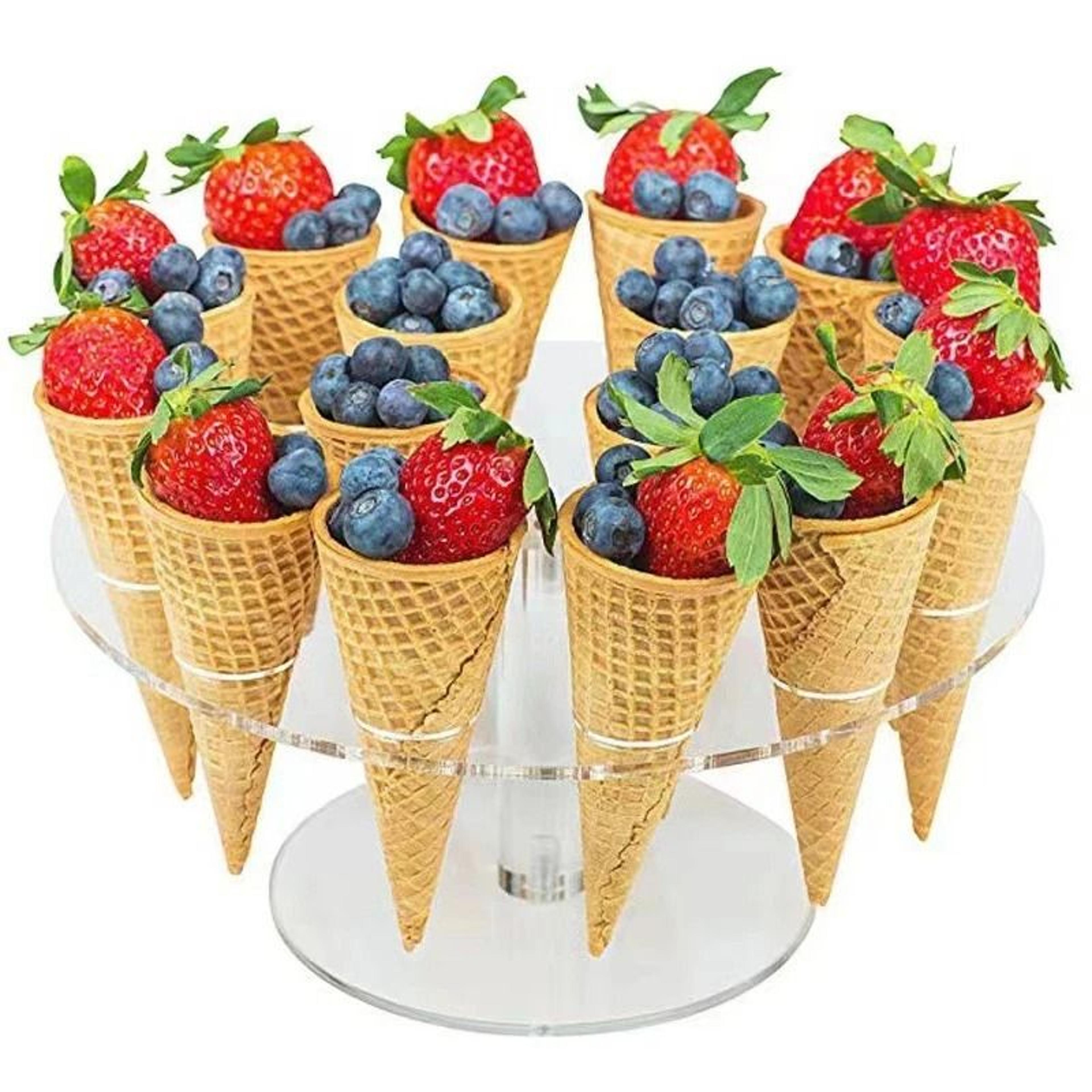 acrylic ice cream cone display stand – transparent dessert holder for parties, weddings & buffets