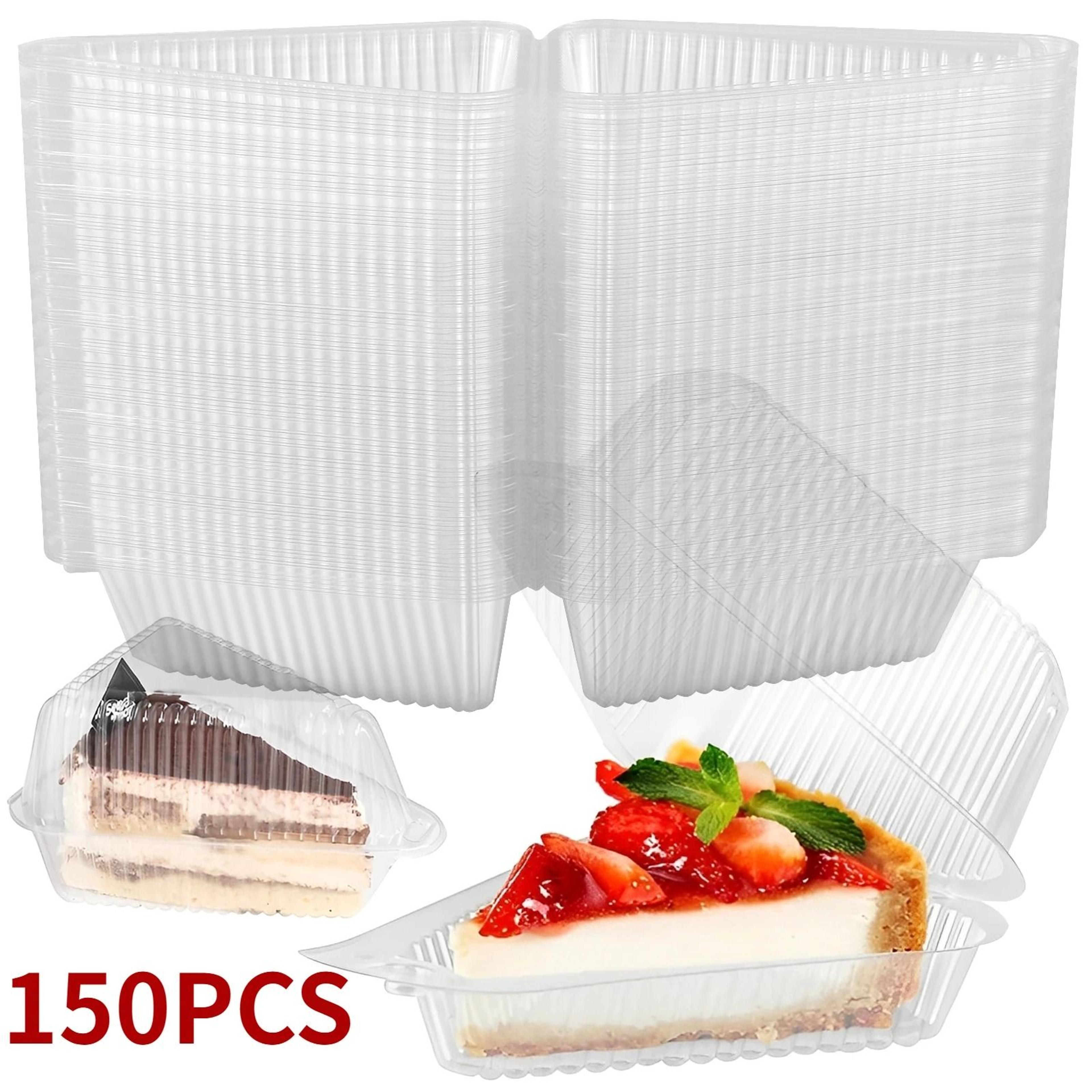 150 piece clear triangle cake slice containers reusable dessert boxes