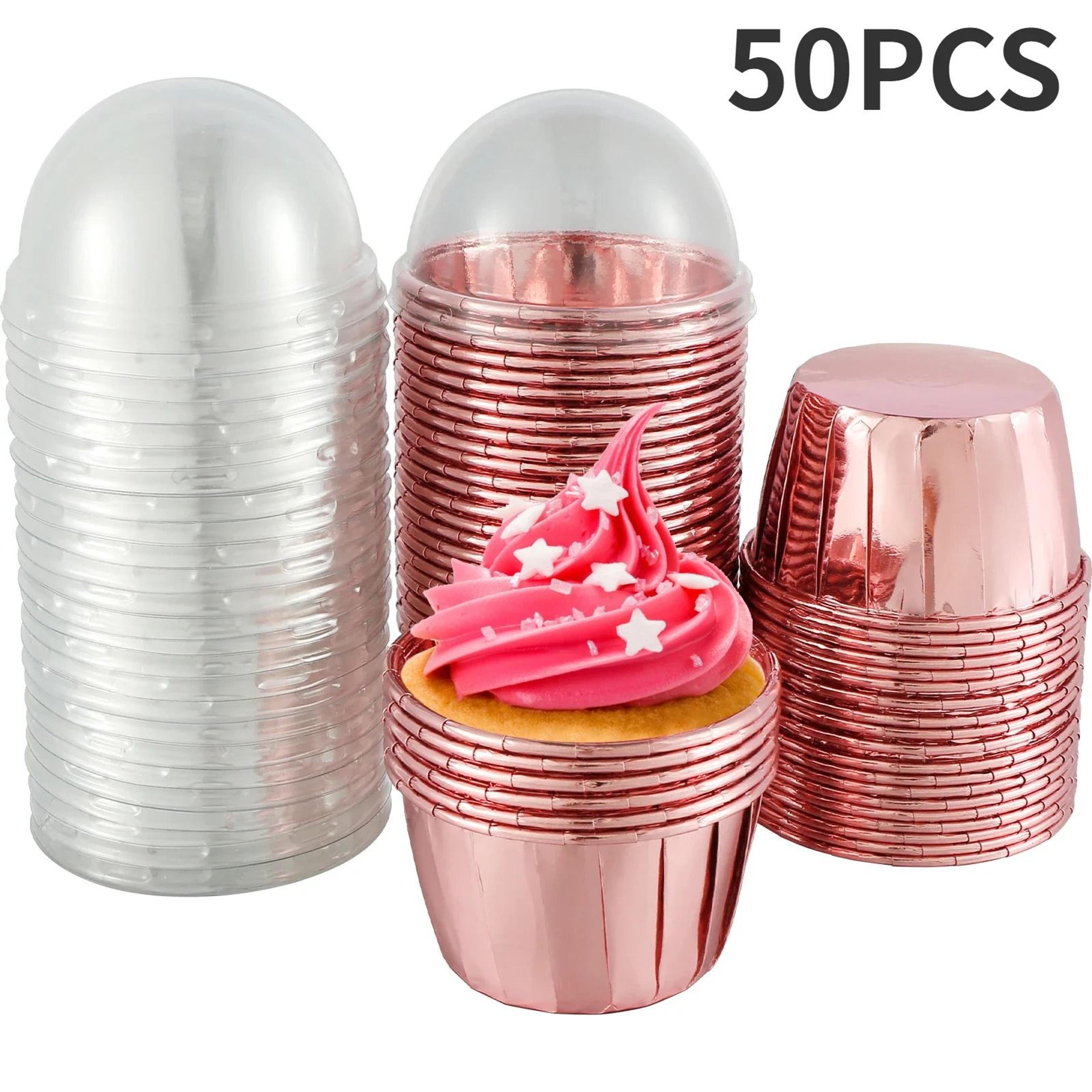 50 piece foil cupcake liners with lids