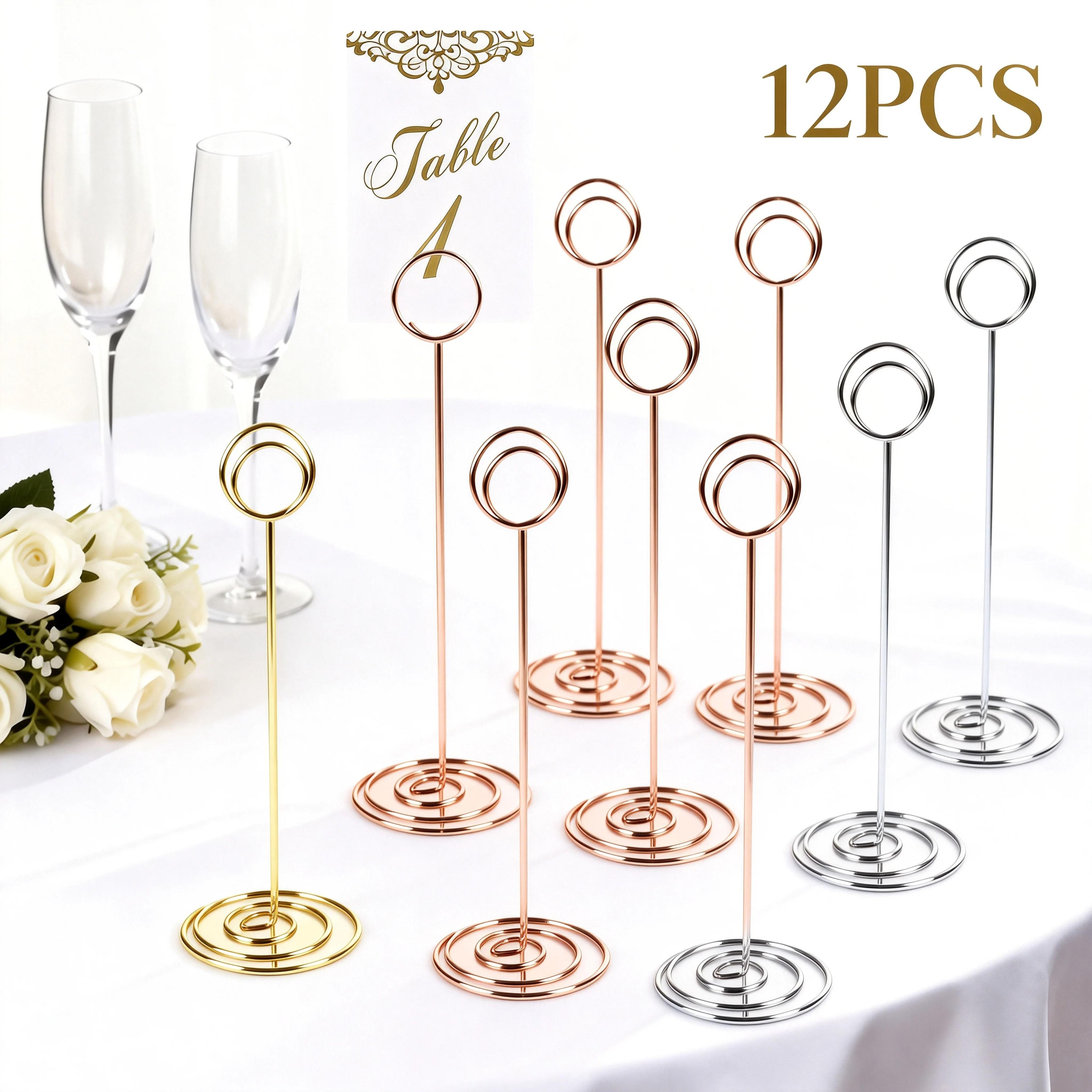12 piece metal table number holders