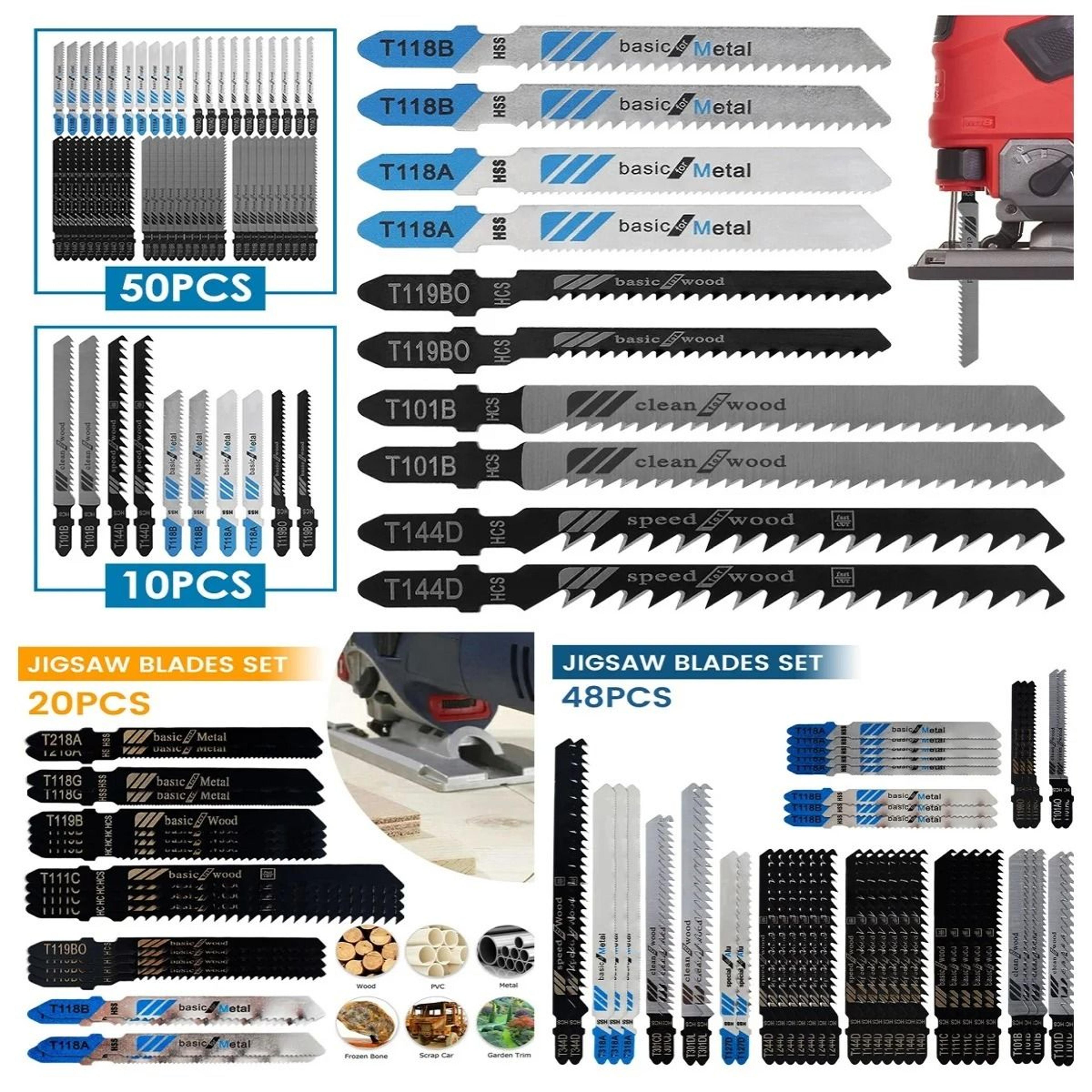 assorted t shank jigsaw blade set