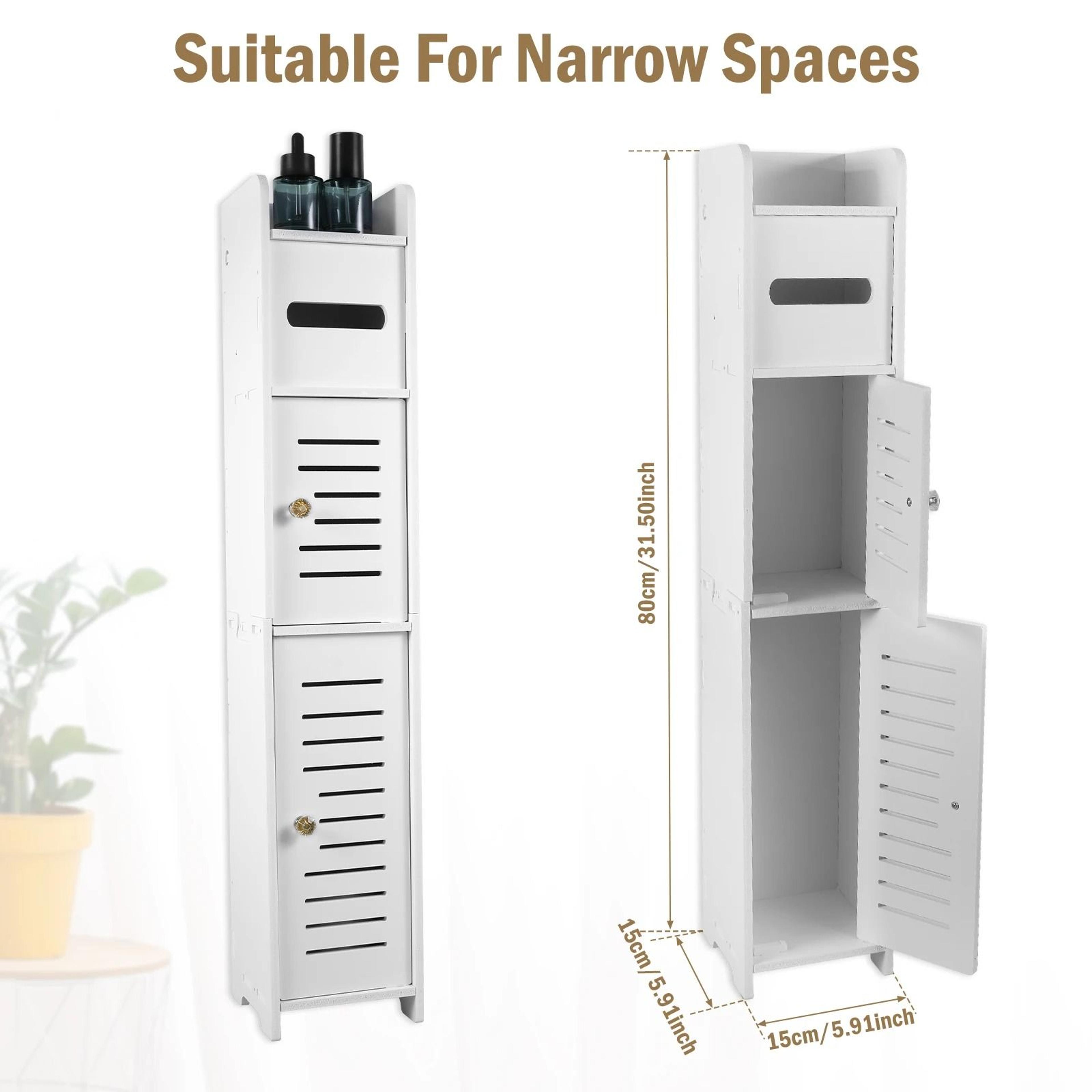 narrow bathroom storage cabinet