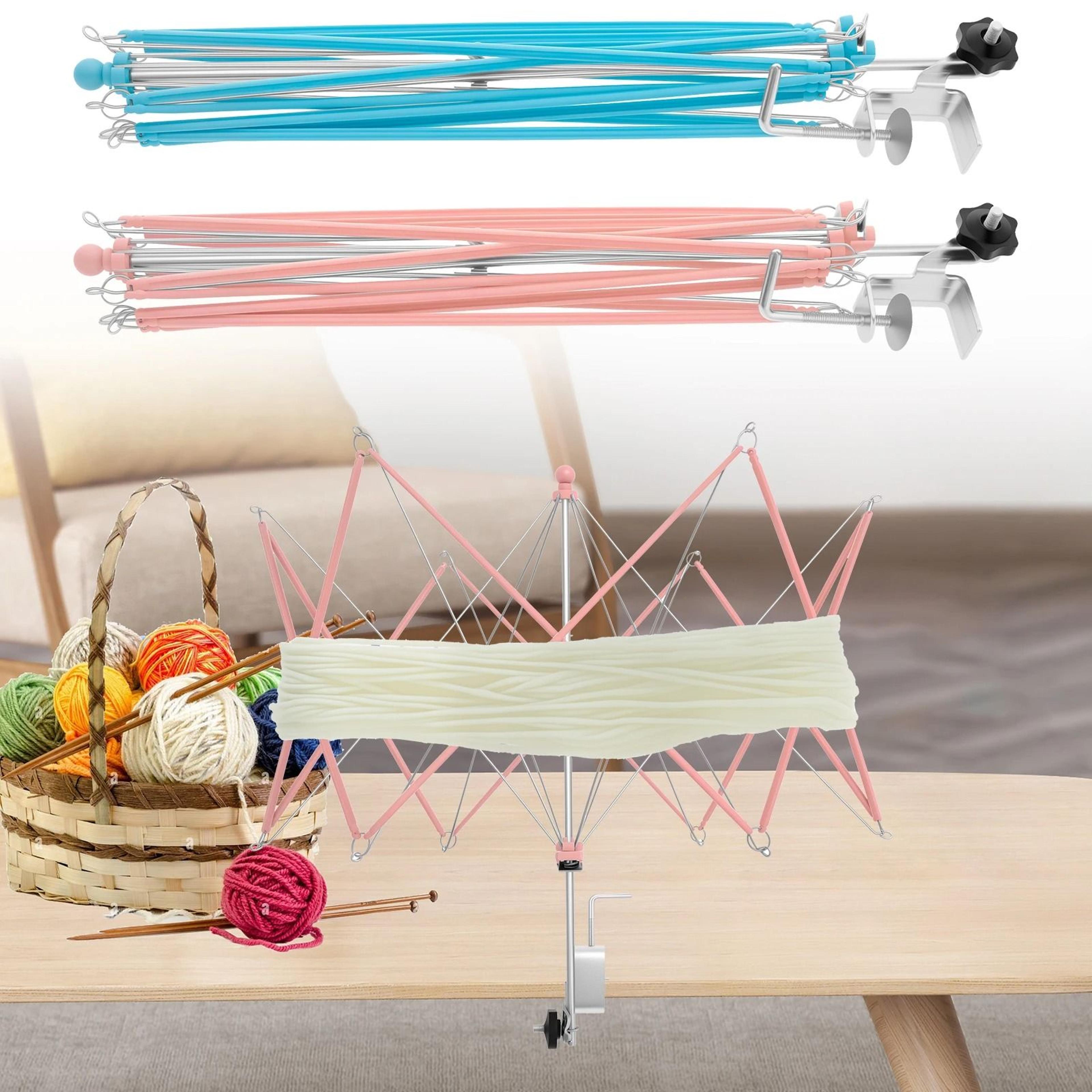 portable umbrella yarn swift with table clamp – adjustable yarn winder for knitting & crochet