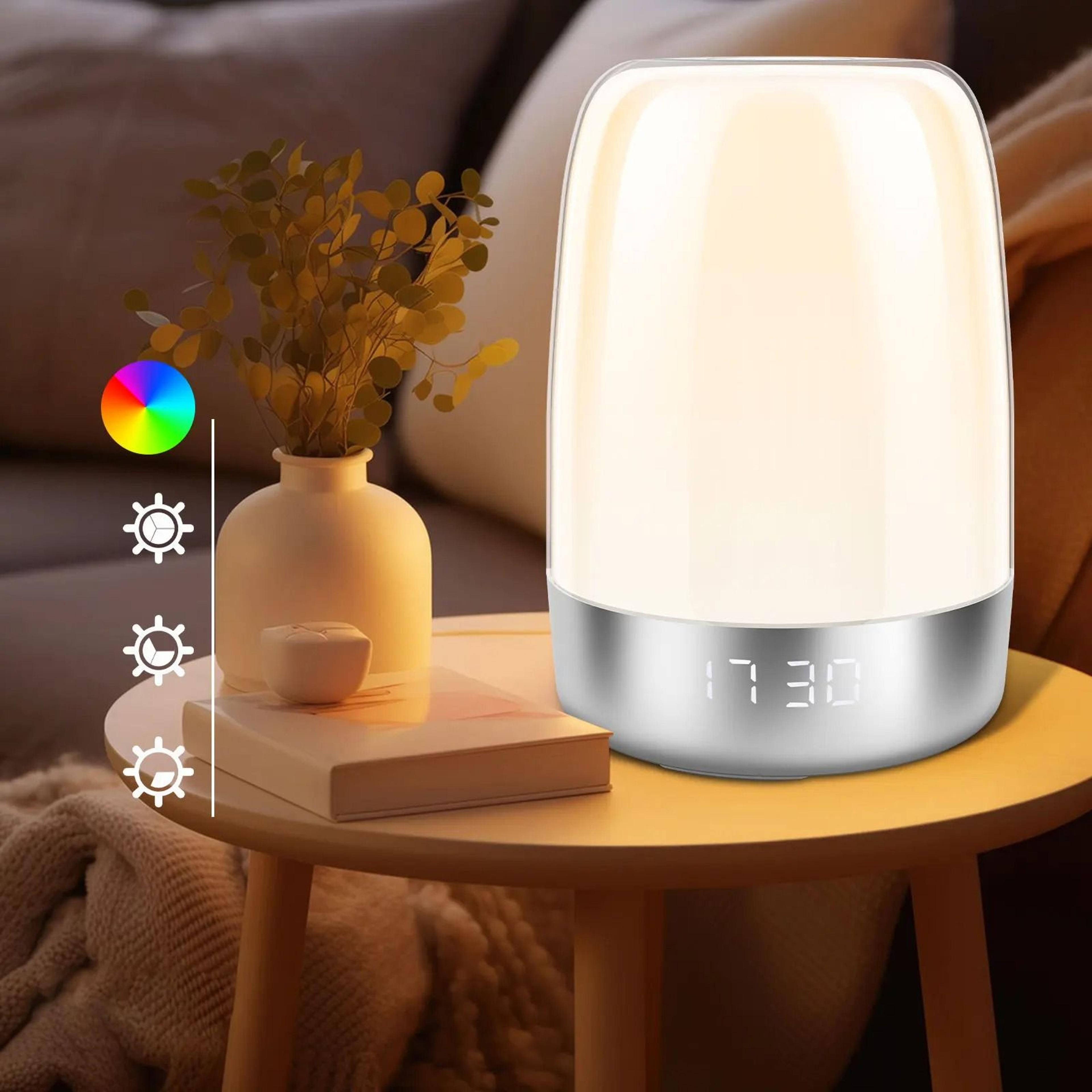 adjustable sunrise alarm clock with wake-up light – dimmable sunrise lamp & night light