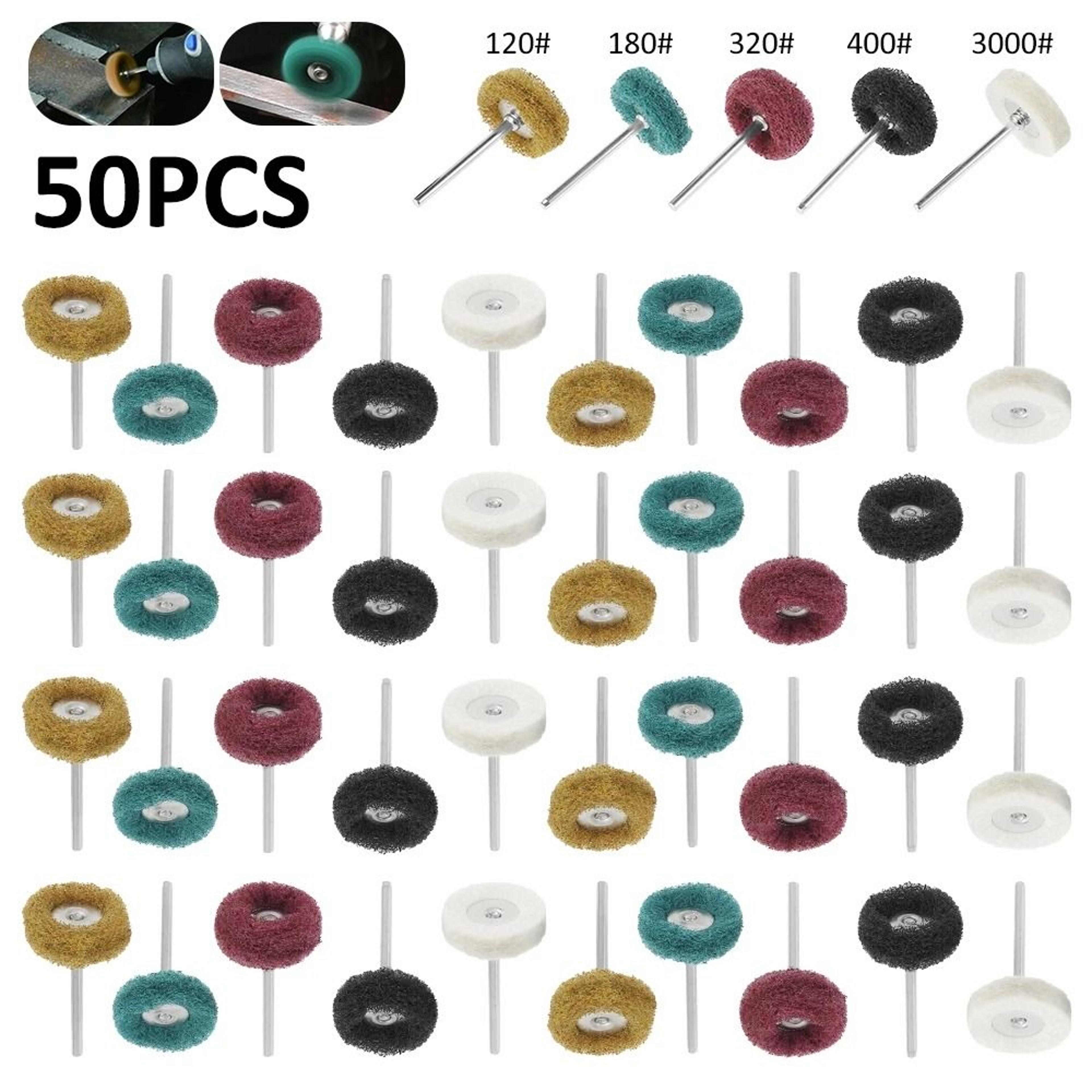 50 piece nylon abrasive brush set for dremel polishing