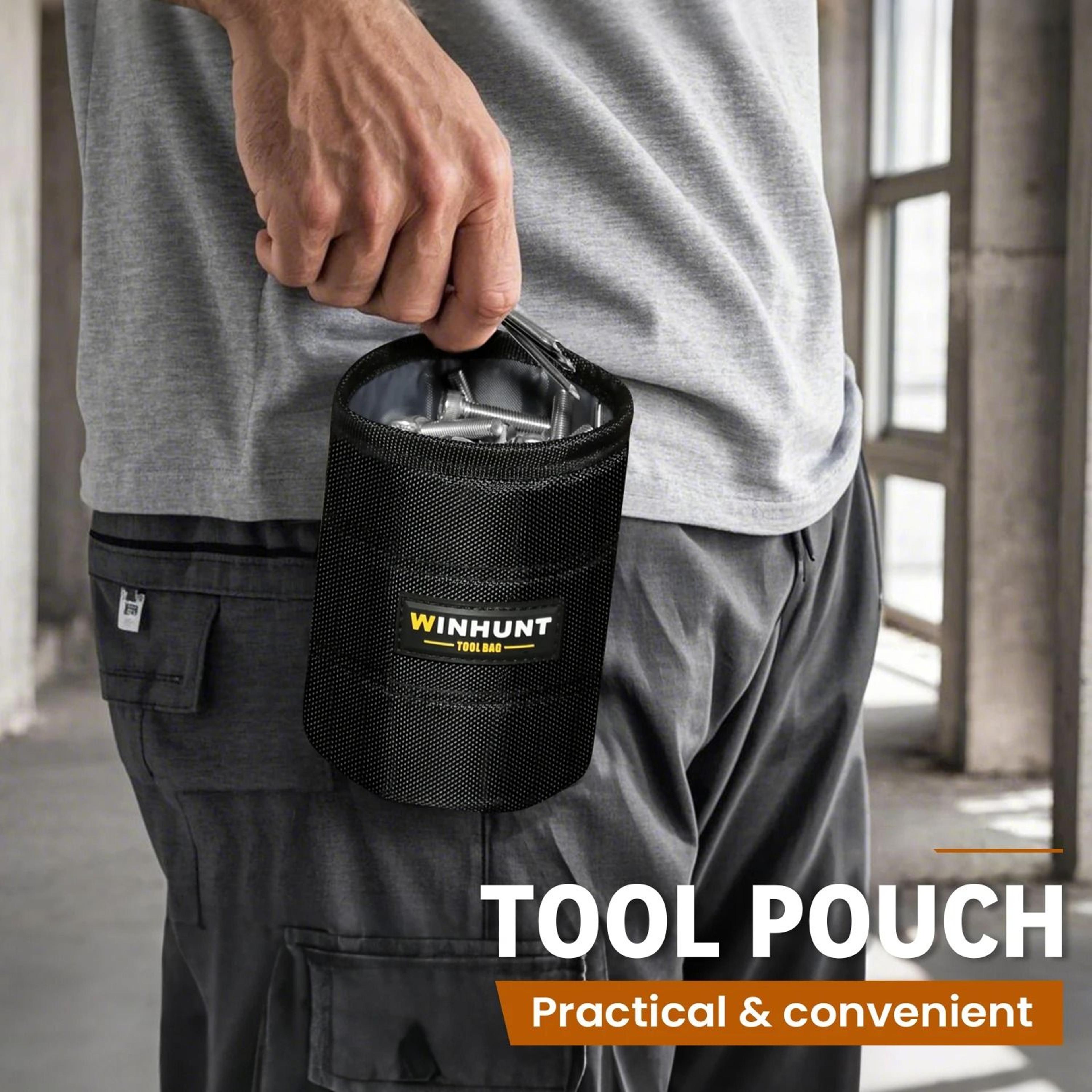 heavy duty tool belt pouch with screw and nail organizer