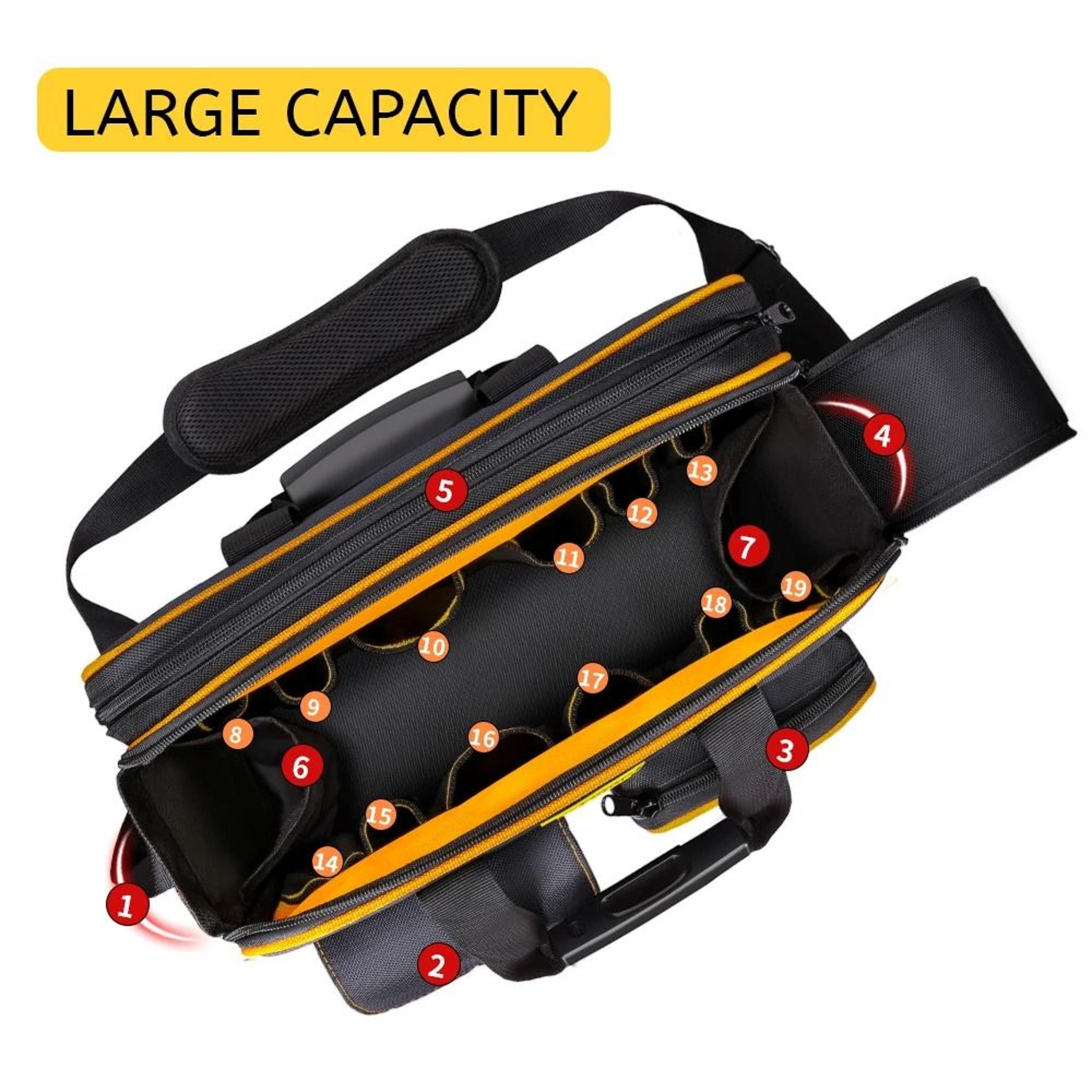 large capacity electrician tool bag for repair work