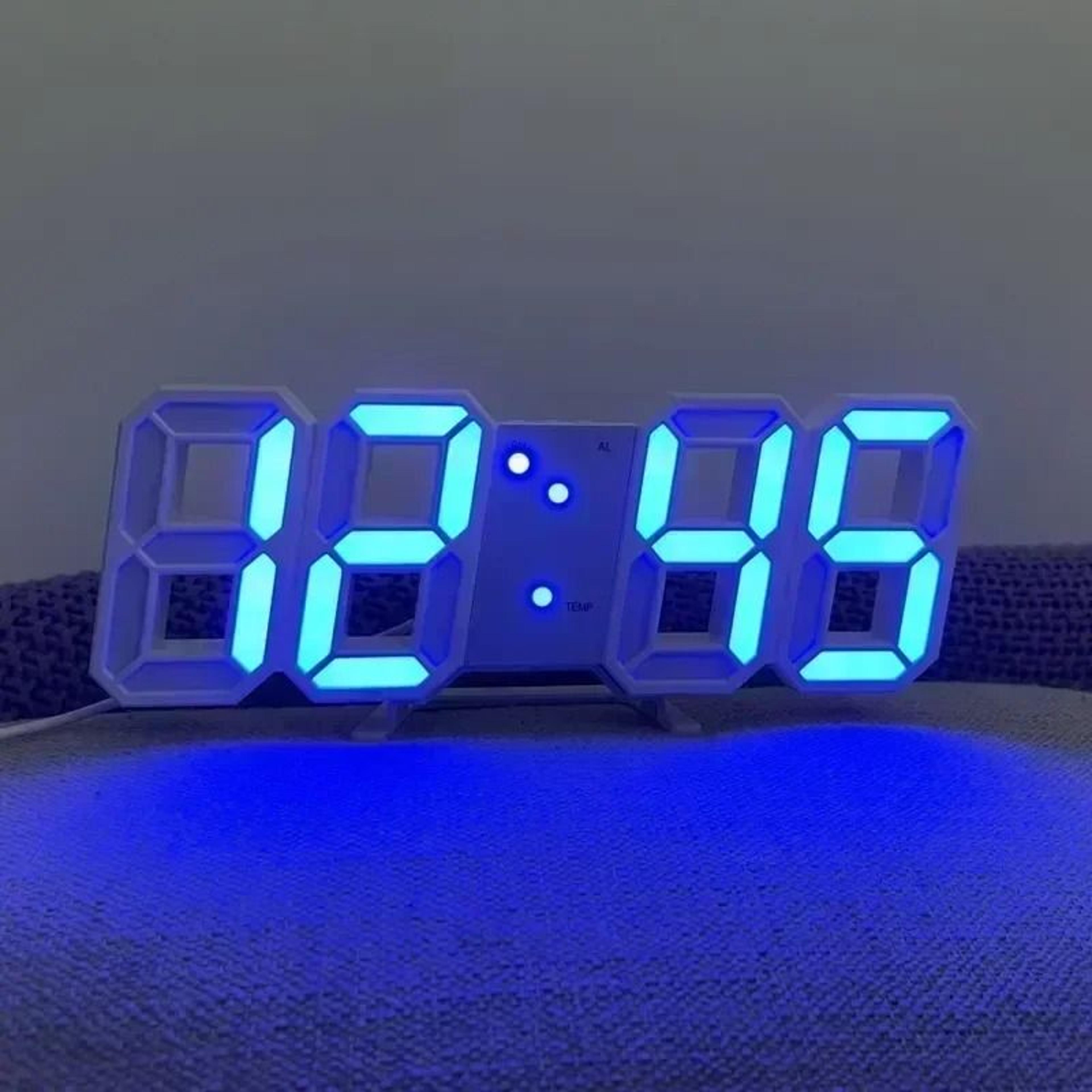 3d led digital wall clock with adjustable brightness night mode