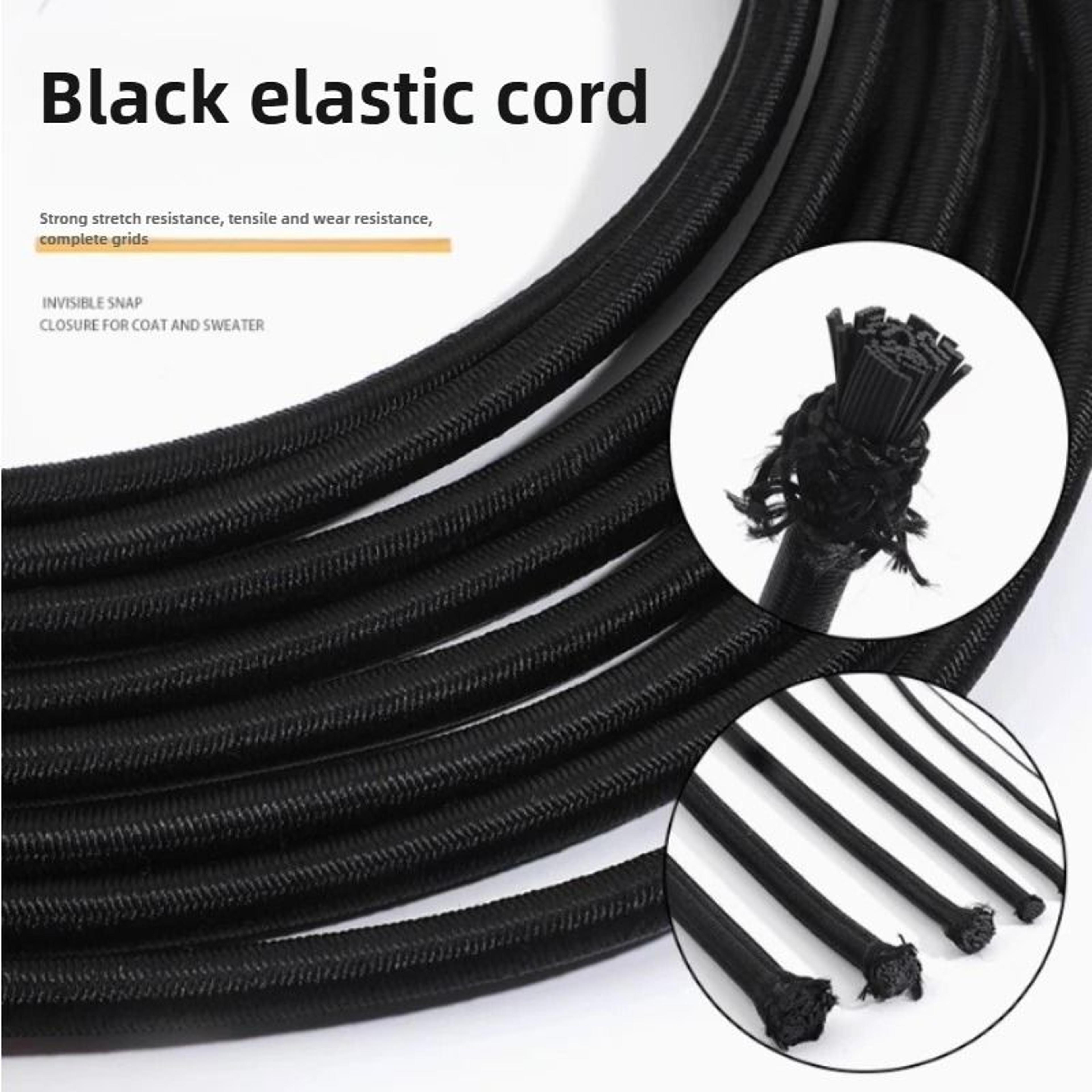 black elastic cord for sewing clothing crafts and diy repair