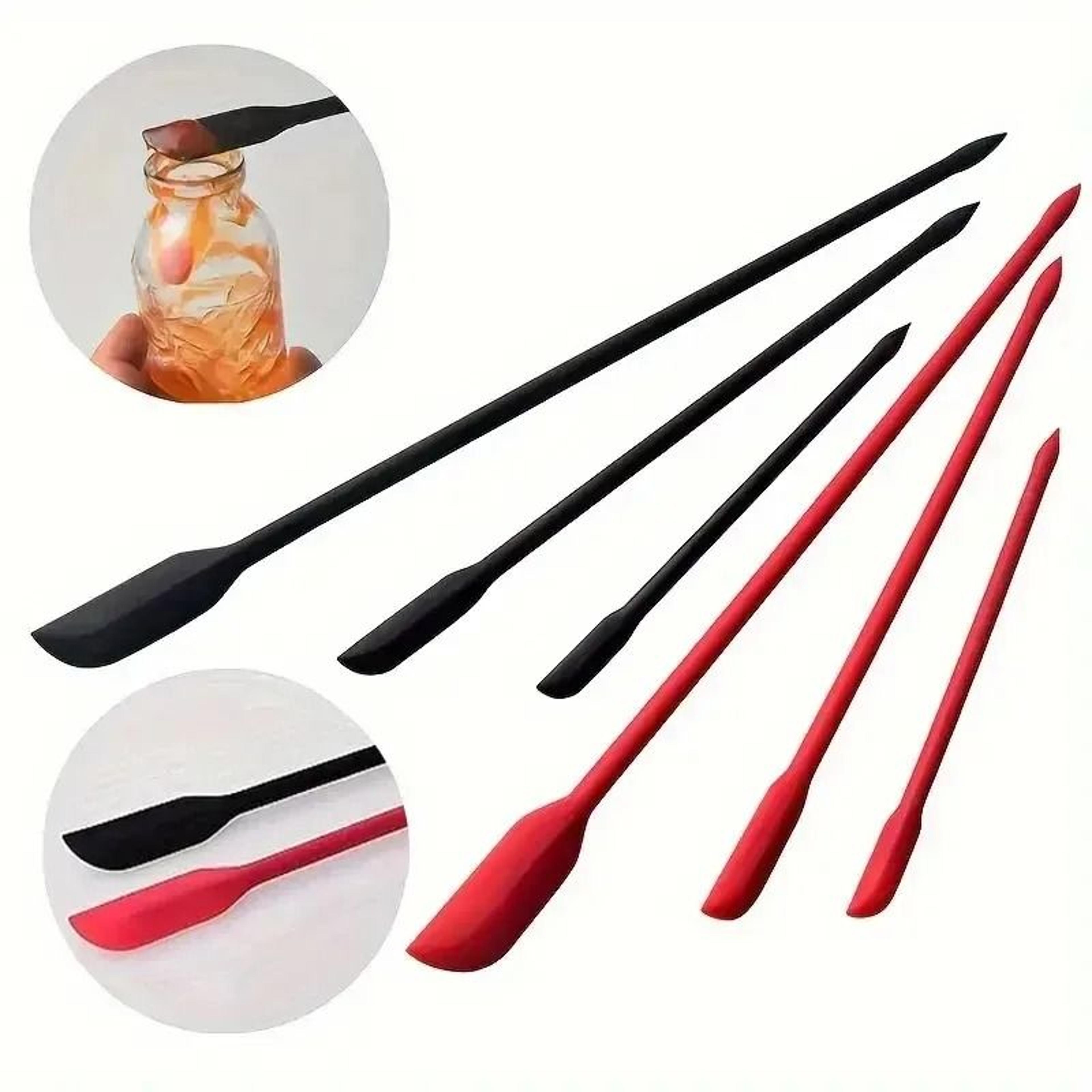 mini silicone spatula set heat resistant jar scraper tools