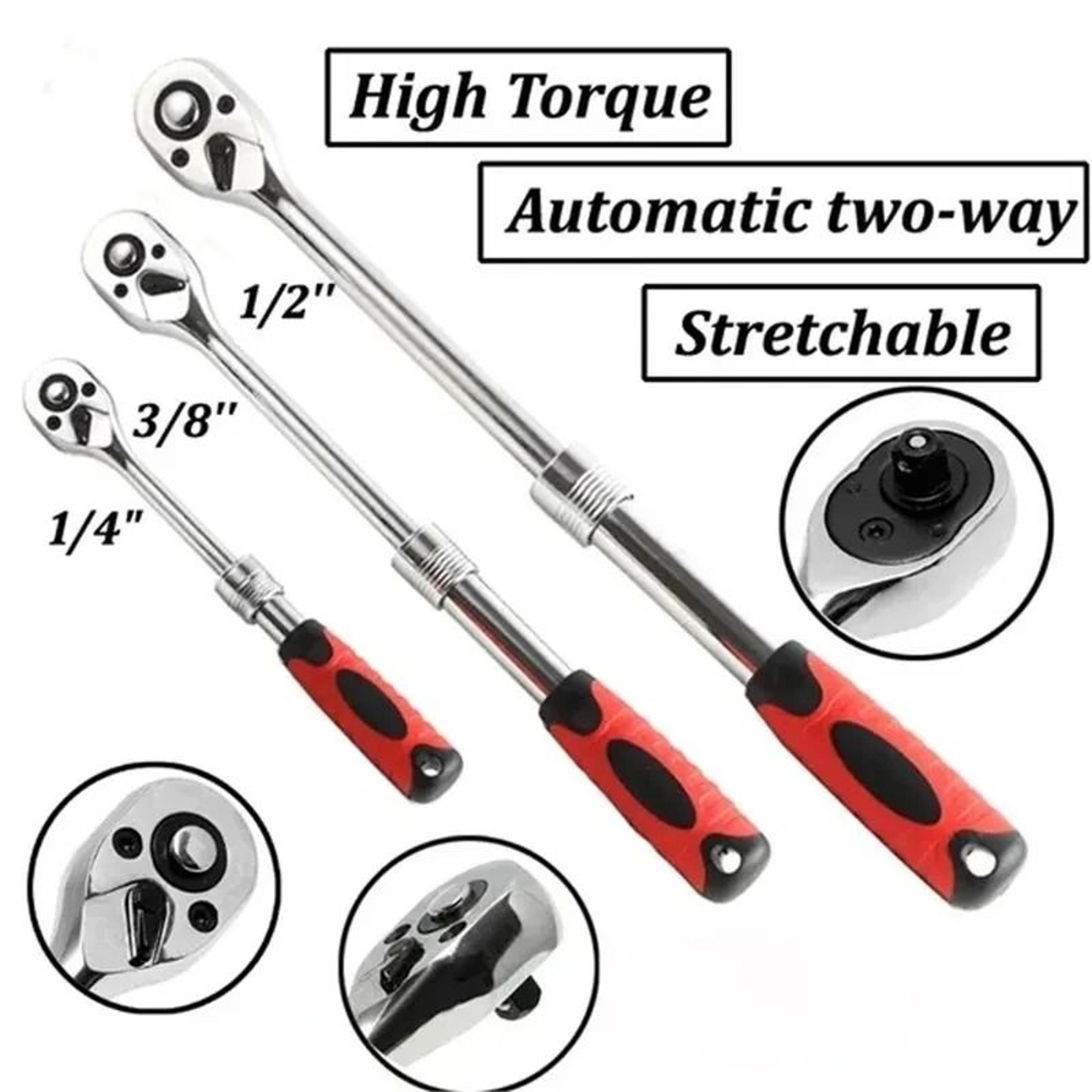 extendable flex head ratchet wrench set for auto repair