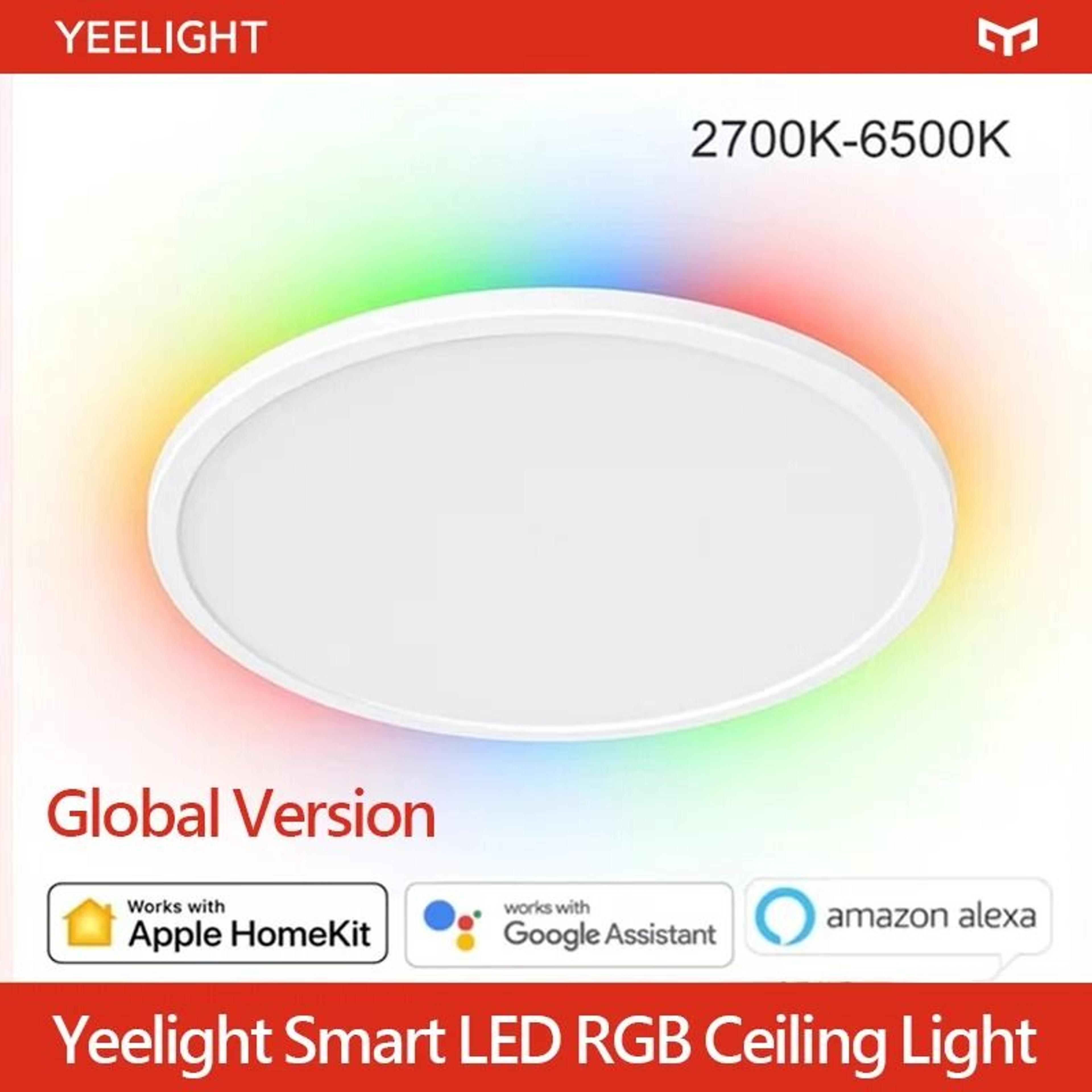 smart rgb wifi ceiling light with dimmable voice control