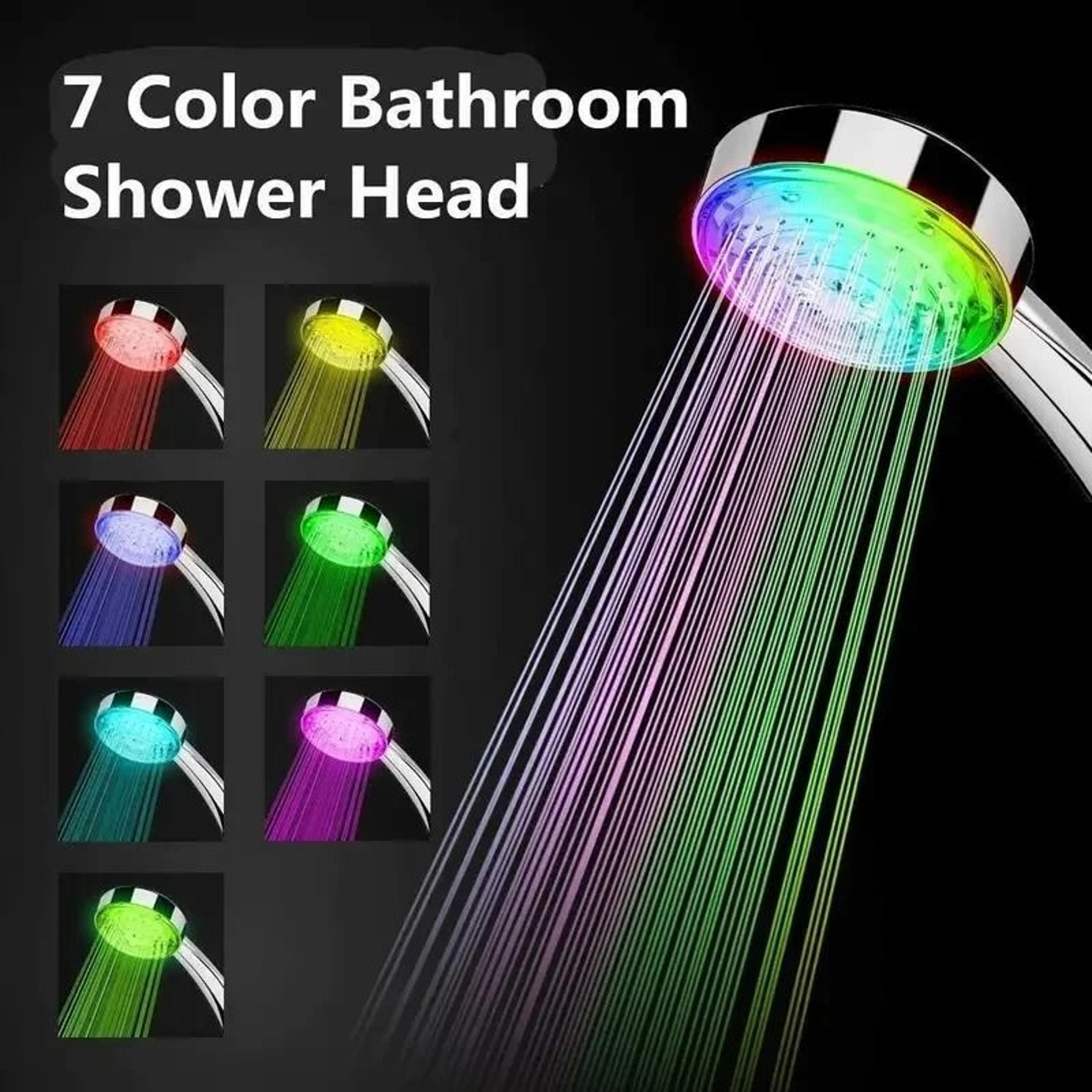 7 color led shower head water saving rainfall bathroom sprayer